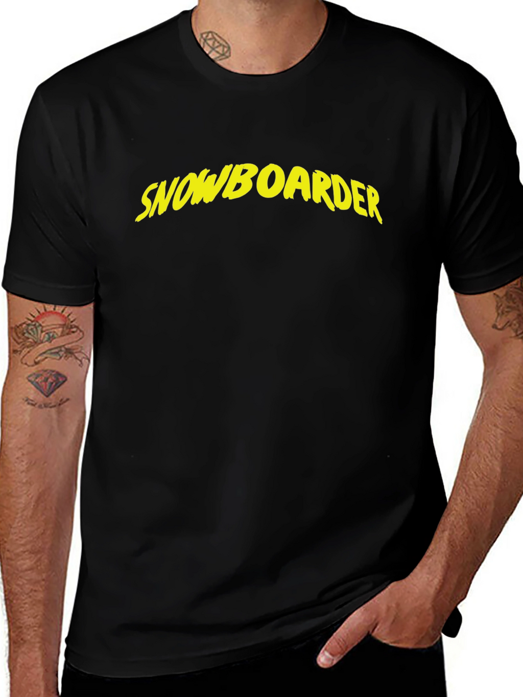 Snowboarder Graphic Black T-Shirt