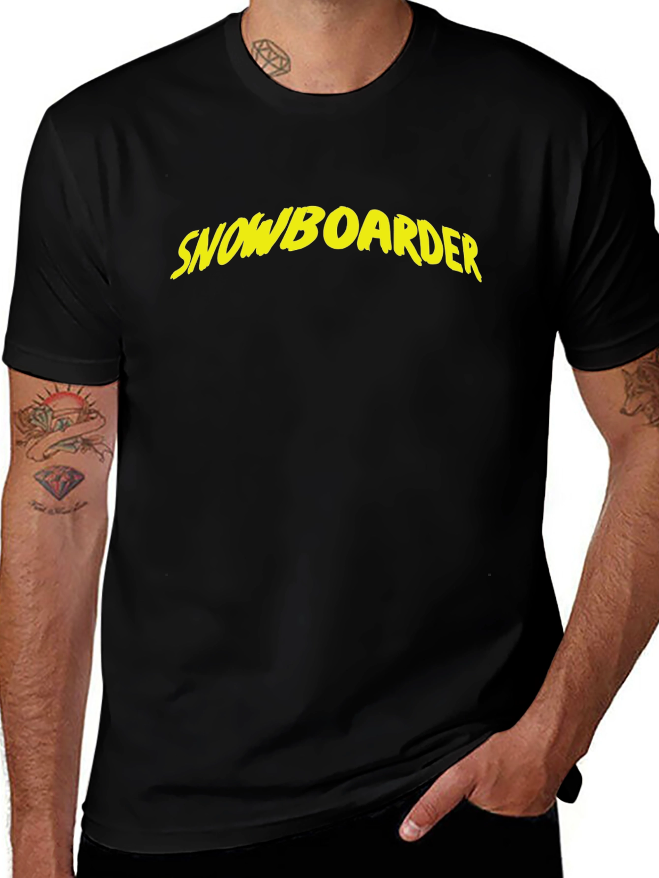 Snowboarder Graphic Black T-Shirt