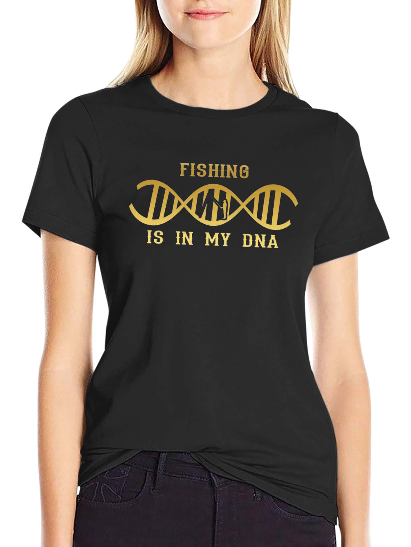 Fishing is in My DNA Black T-Shirt