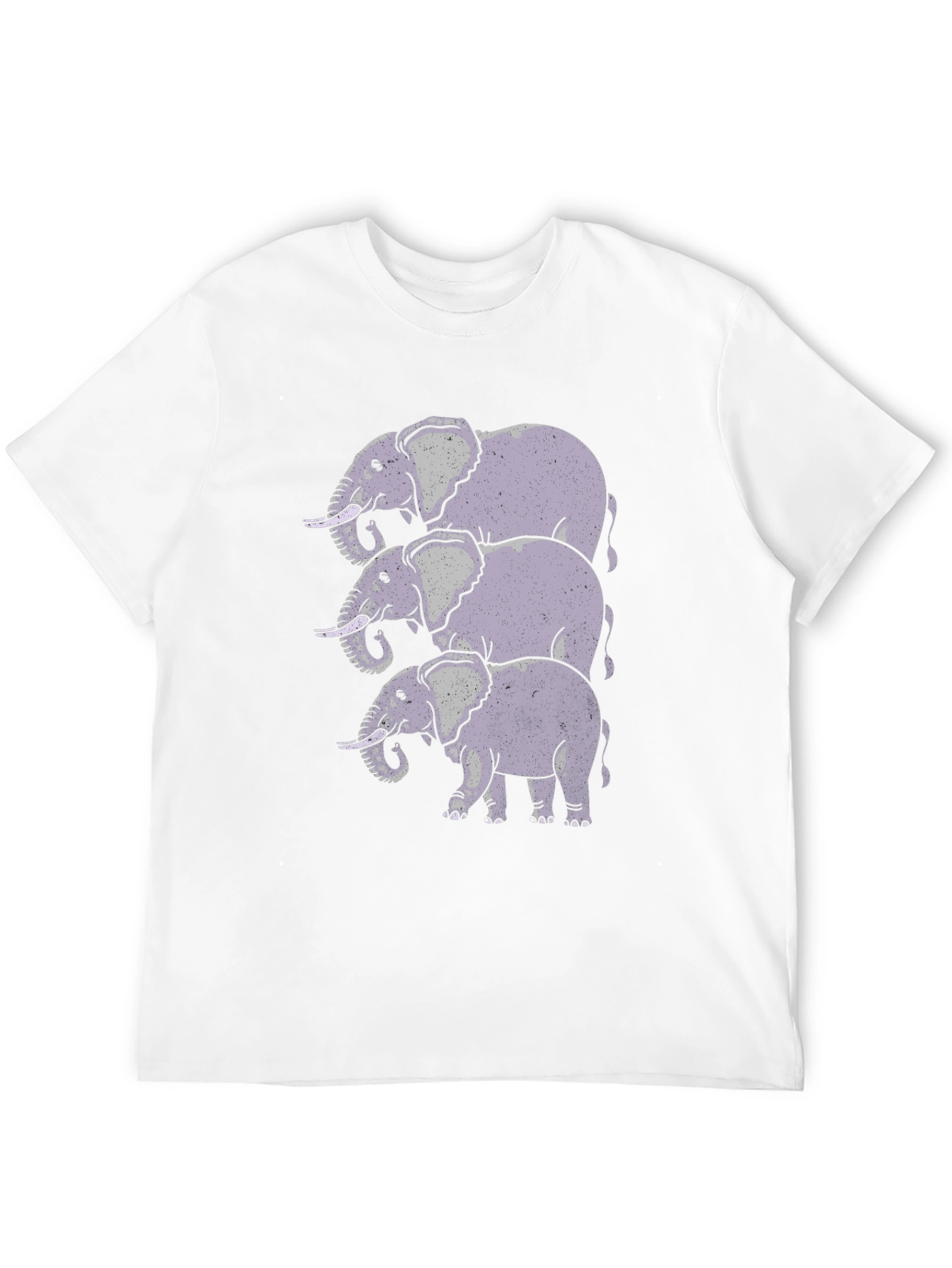 Stacked Elephant Graphic Print Black T-Shirt