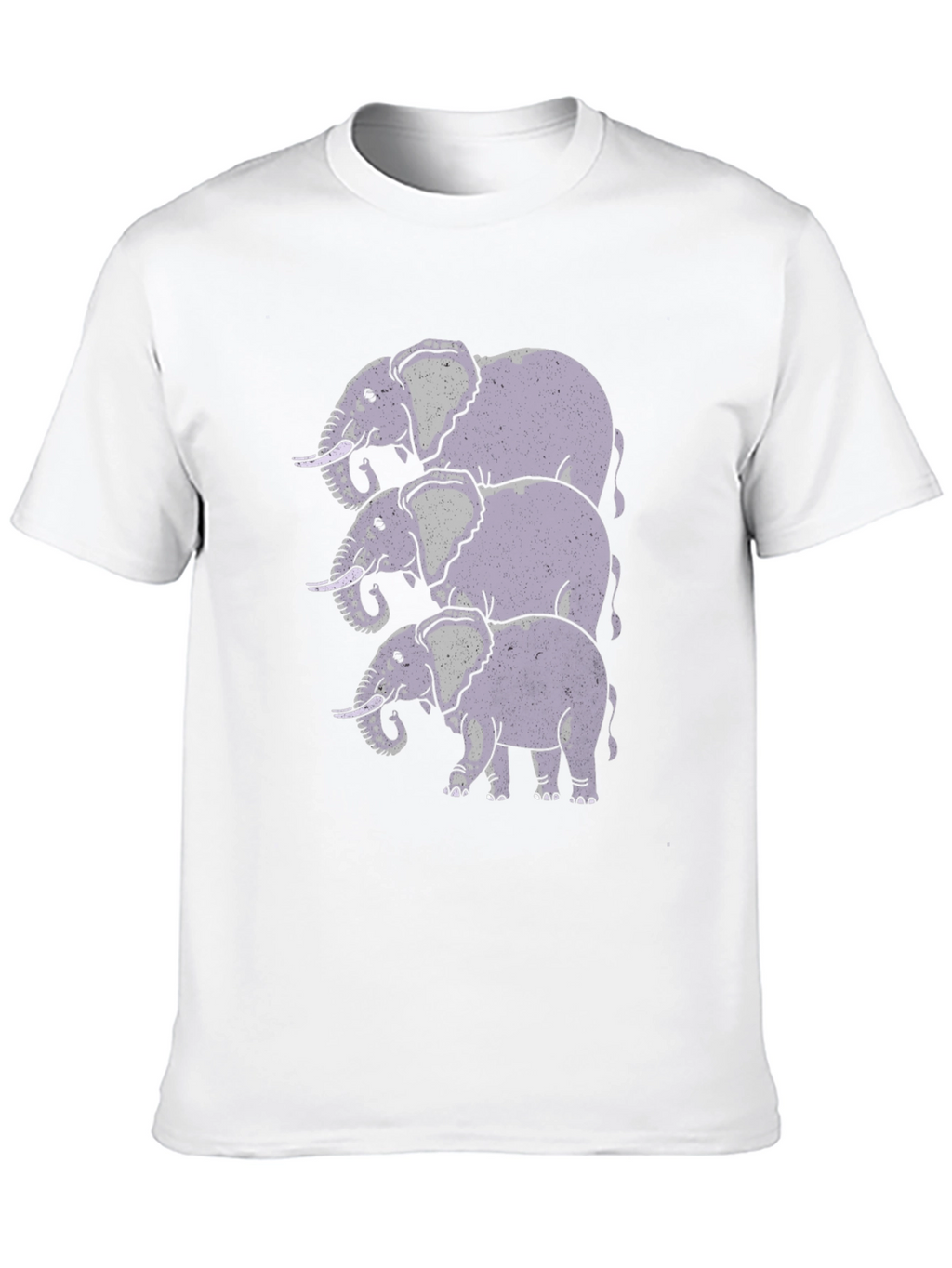 Stacked Elephant Graphic Print Black T-Shirt