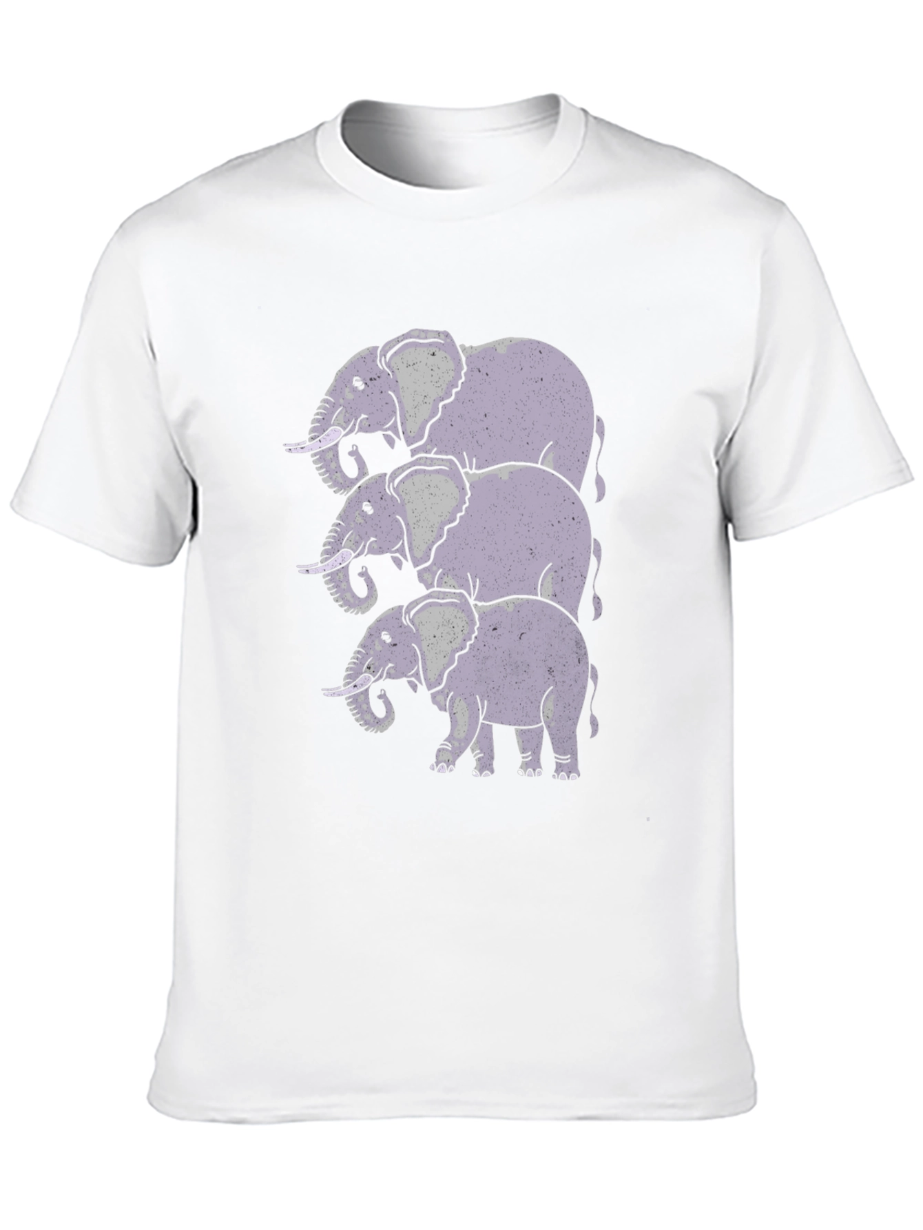 Stacked Elephant Graphic Print Black T-Shirt