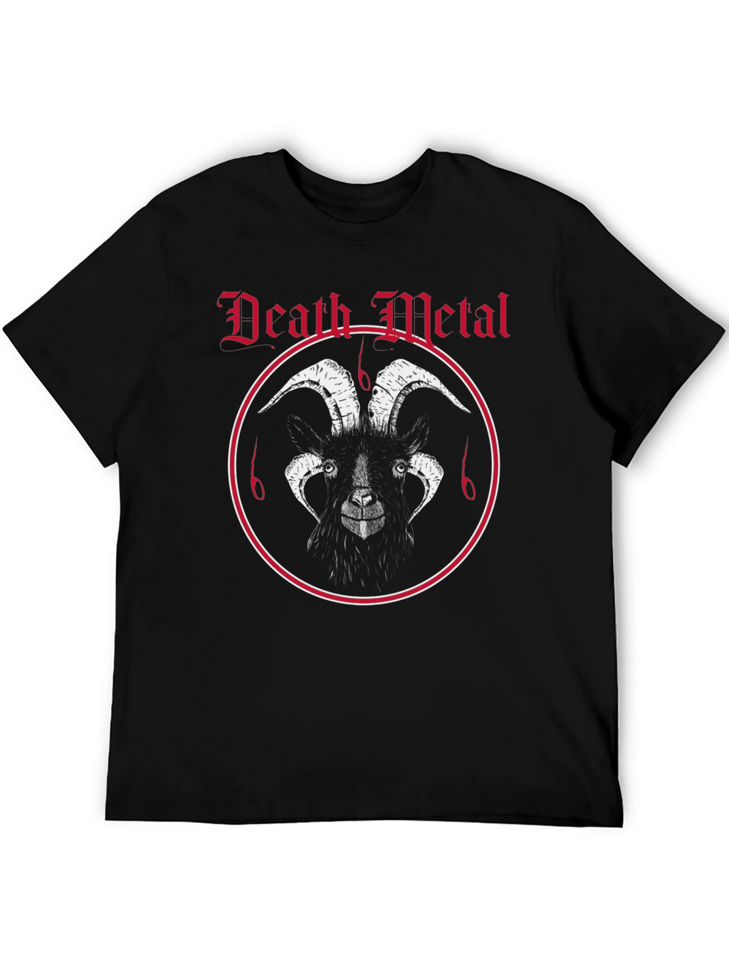 Death Metal Goat Graphic Tee - Black Cotton T-Shirt