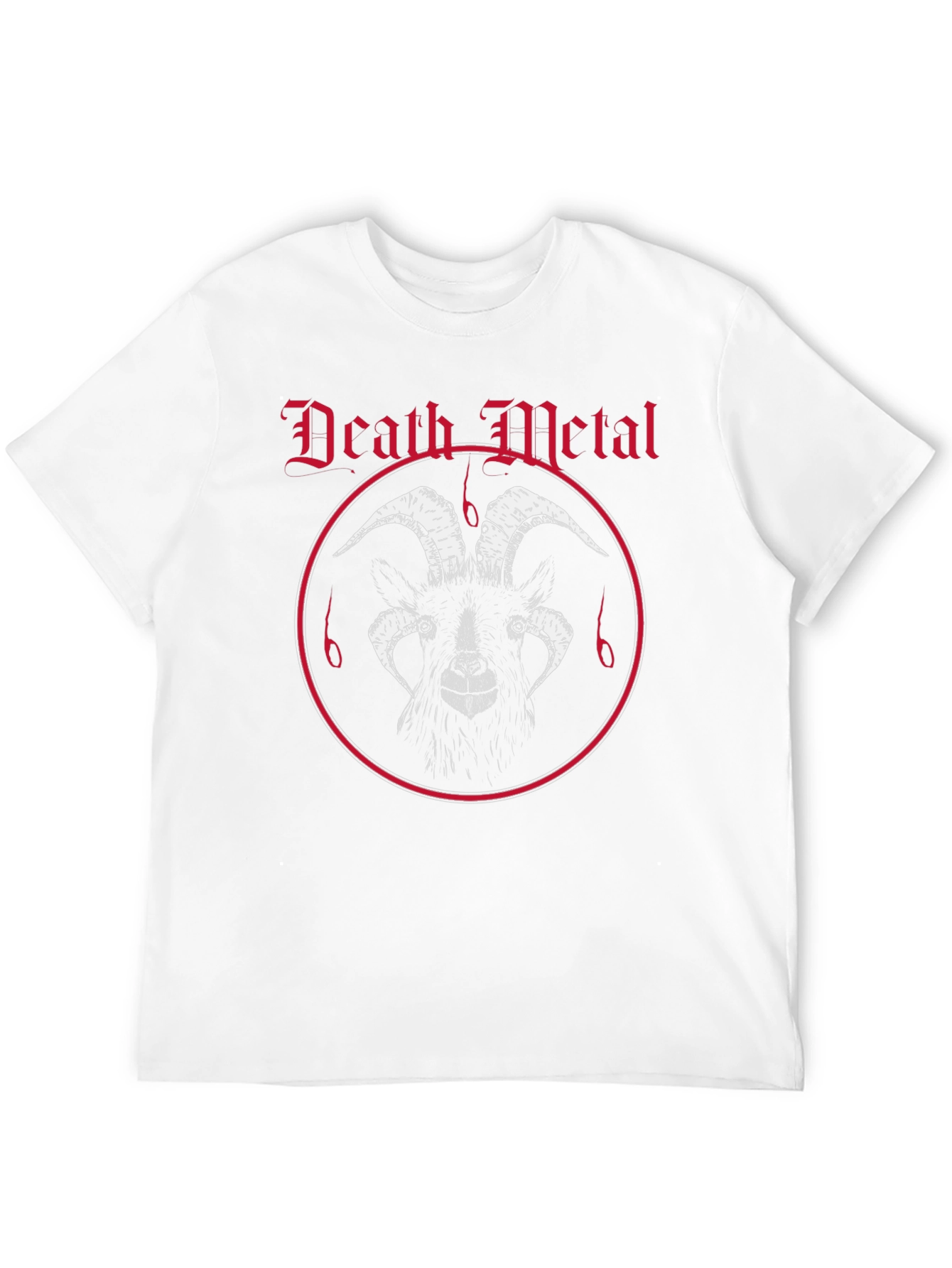 Death Metal Goat Graphic Tee - Black Cotton T-Shirt