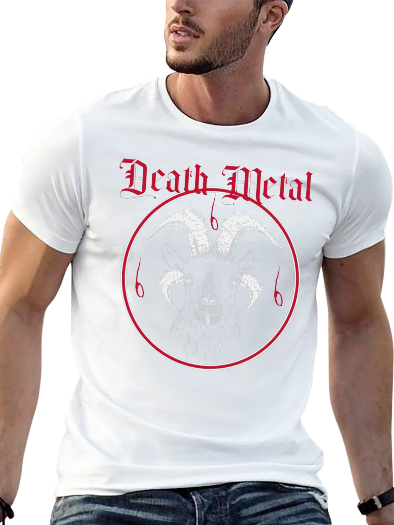 Death Metal Goat Graphic Tee - Black Cotton T-Shirt