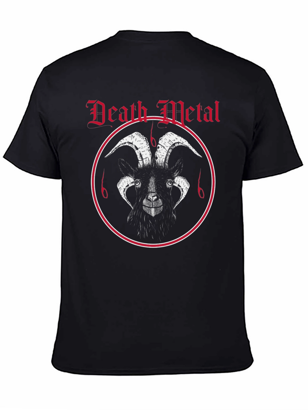 Death Metal Goat Graphic Tee - Black Cotton T-Shirt