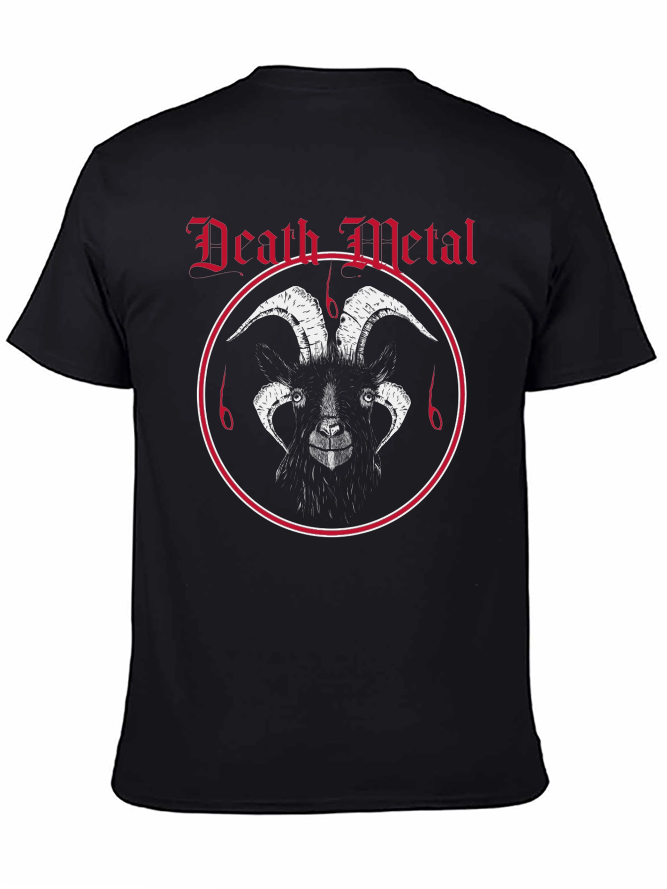 Death Metal Goat Graphic Tee - Black Cotton T-Shirt