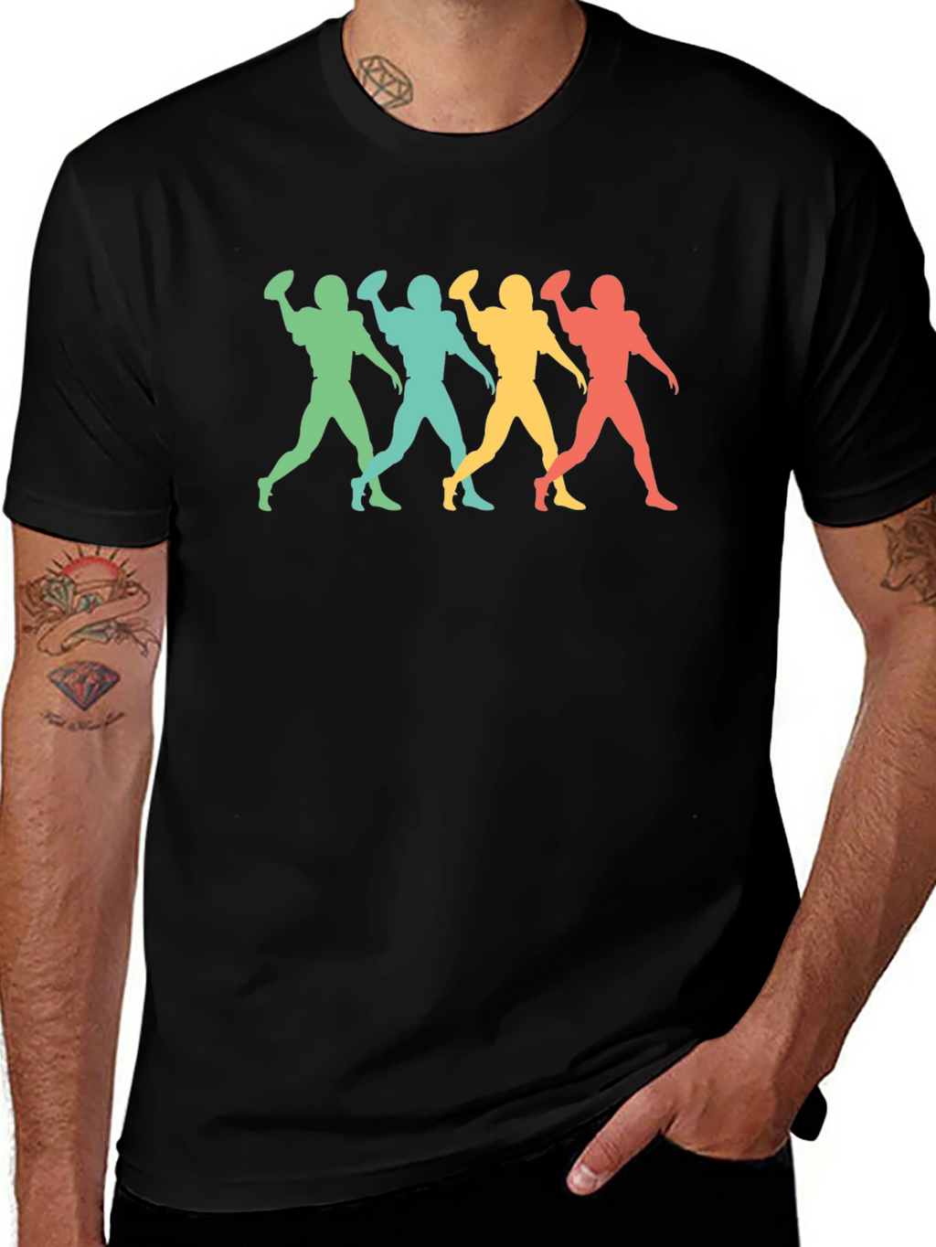 Retro Football Player Graphic Tee