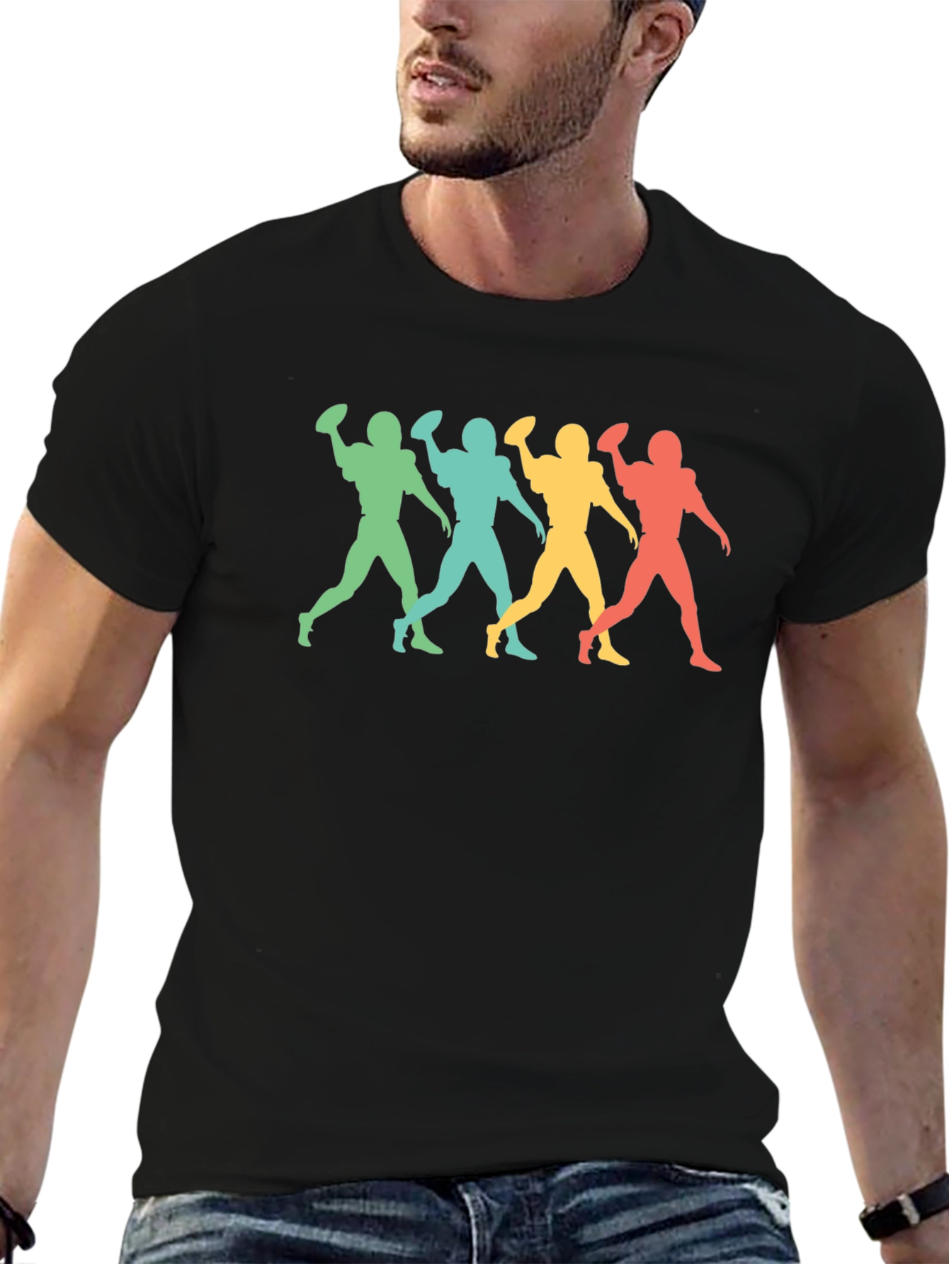 Retro Football Player Graphic Tee