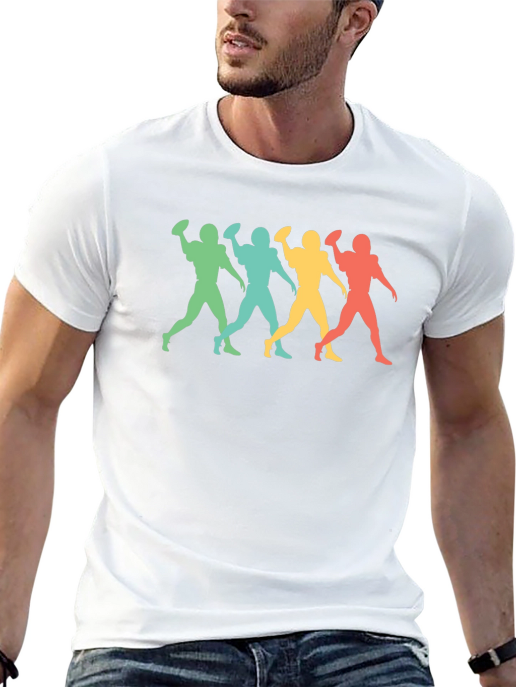 Retro Football Player Graphic Tee