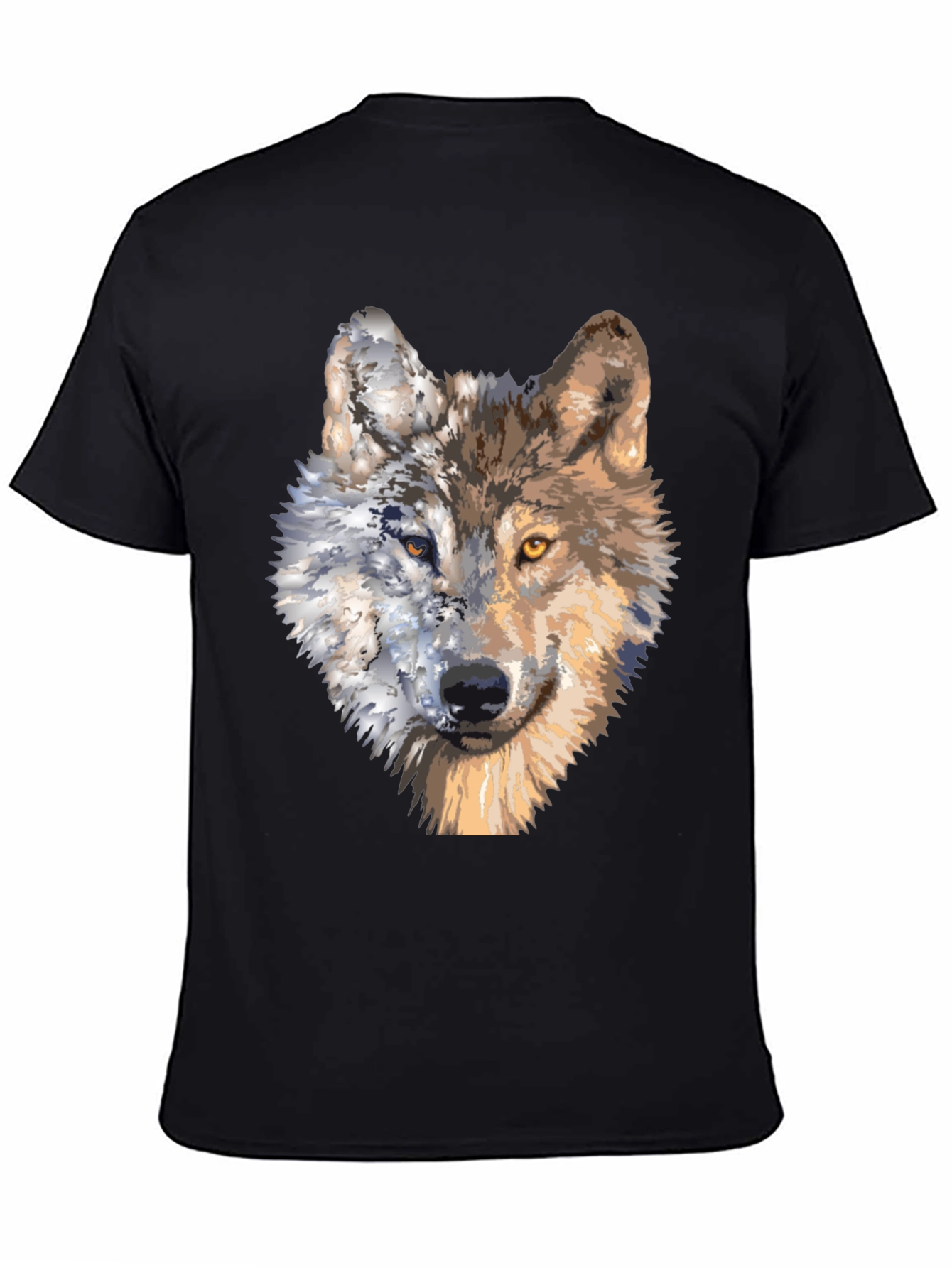 Wolf Portrait Graphic Tee - Unique Two-Faced Design