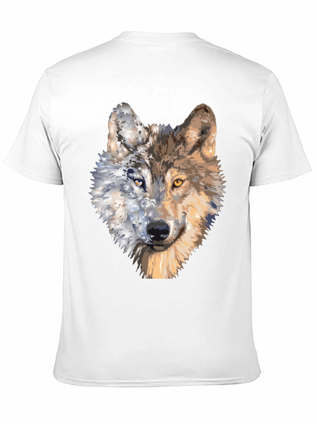 Wolf Portrait Graphic Tee - Unique Two-Faced Design