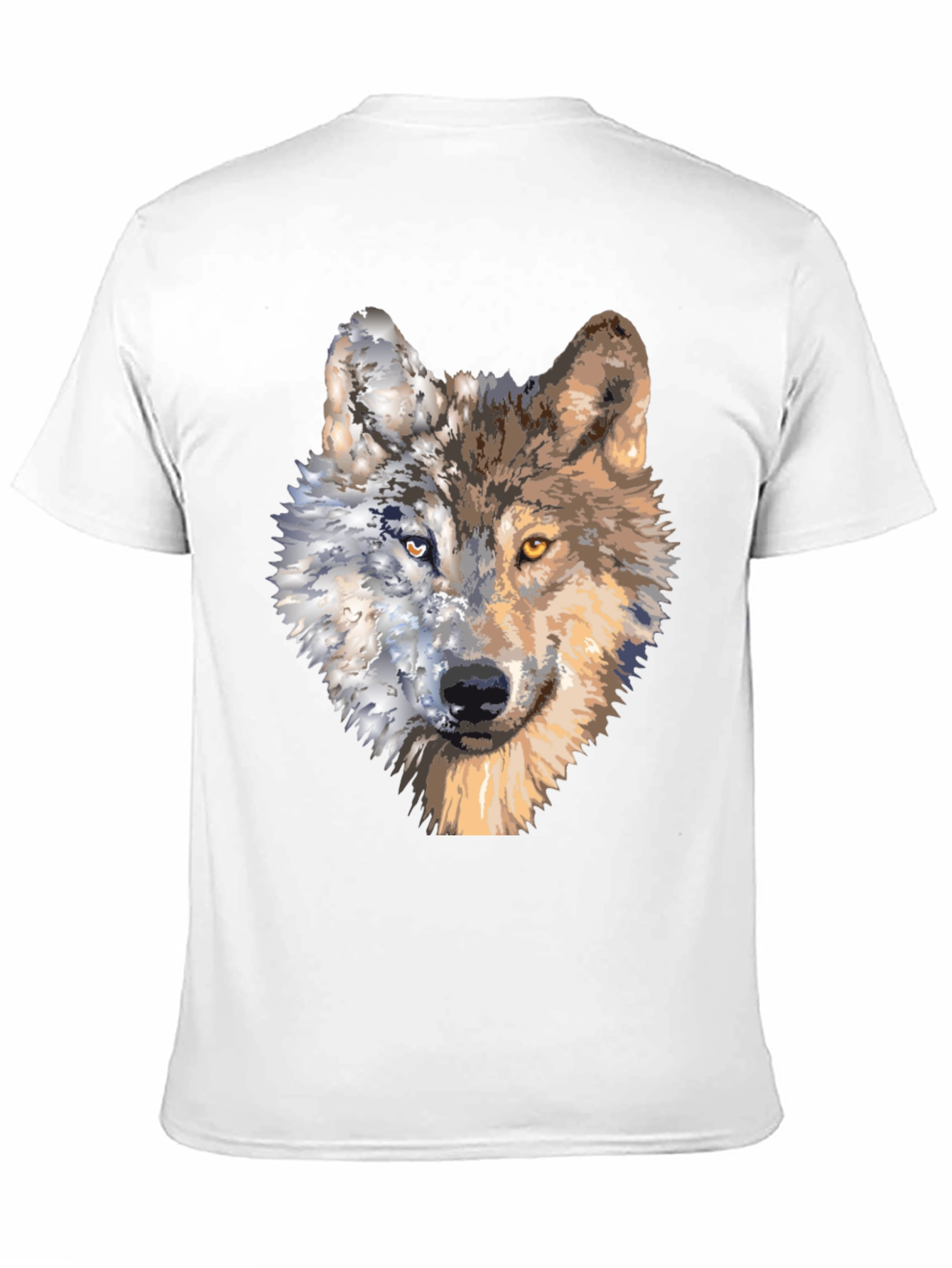 Wolf Portrait Graphic Tee - Unique Two-Faced Design