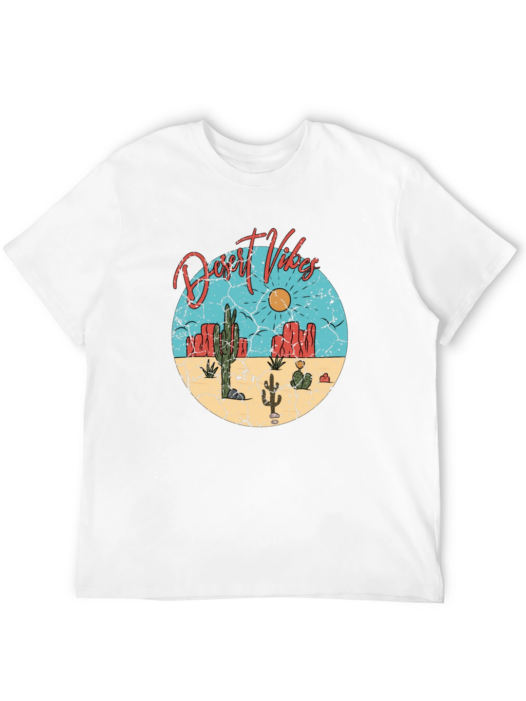 Desert Vibes Graphic Tee - Black Cotton T-Shirt