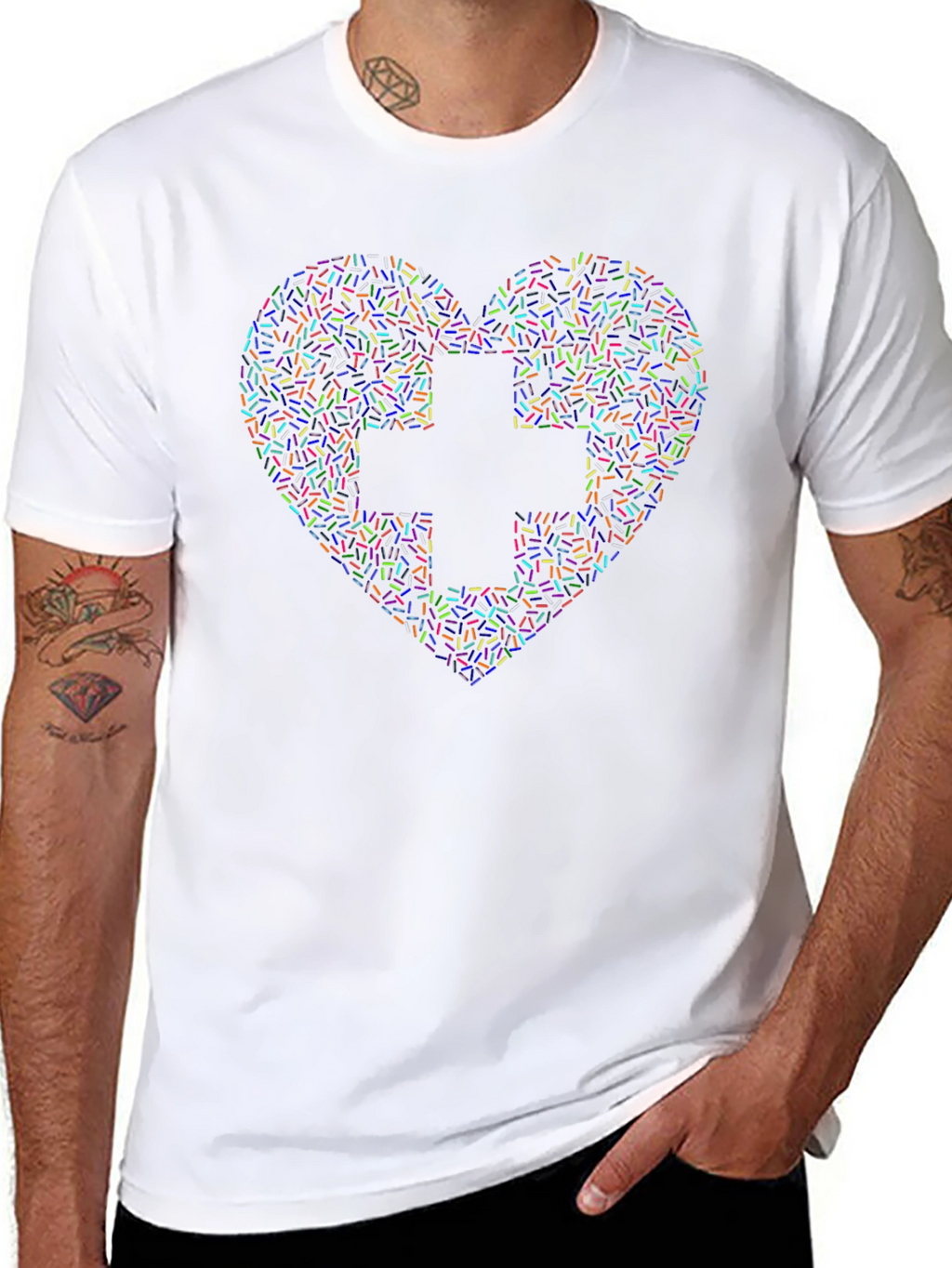 Heart & Cross Sprinkles Graphic Tee