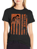 Welder American Flag Graphic T-Shirt
