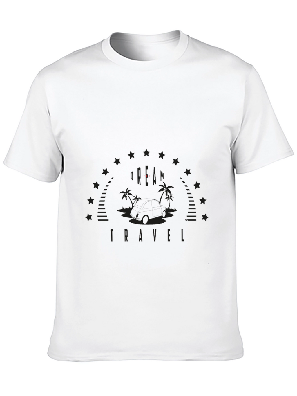 Mens Black Graphic T-Shirt - Vacation Travel Design