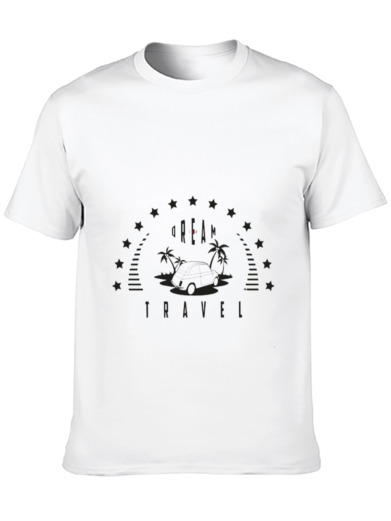 Mens Black Graphic T-Shirt - Vacation Travel Design