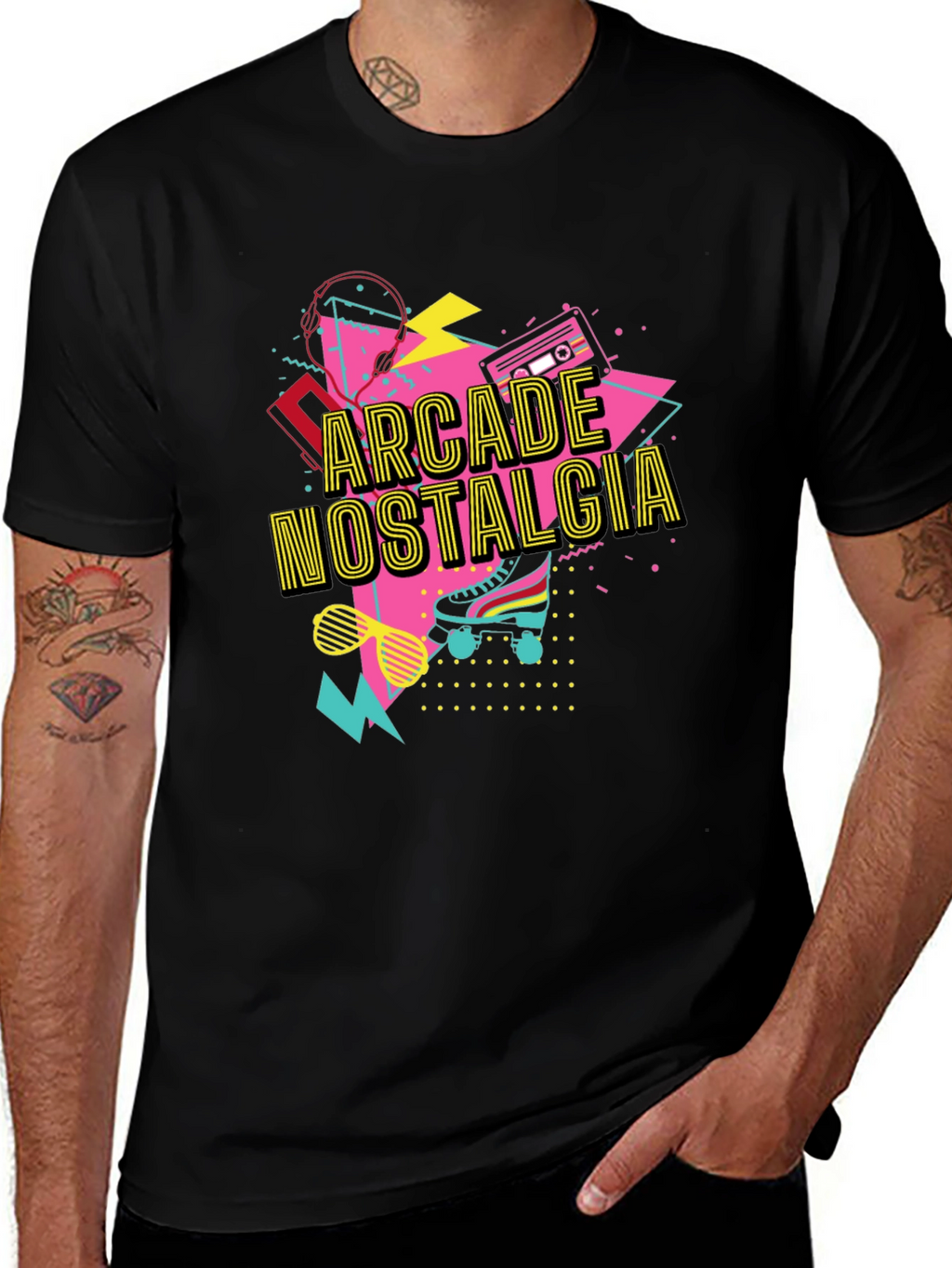 Arcade Nostalgia Graphic Tee - Retro 80s Style T-Shirt