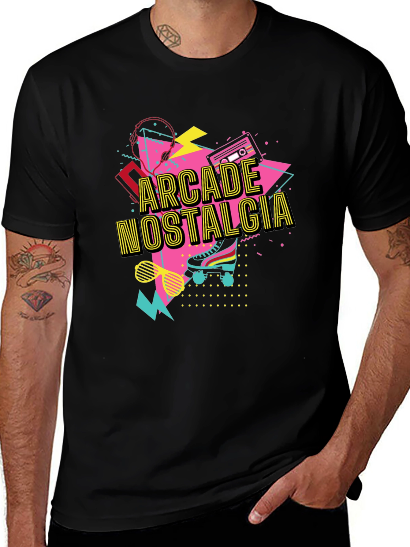 Arcade Nostalgia Graphic Tee - Retro 80s Style T-Shirt