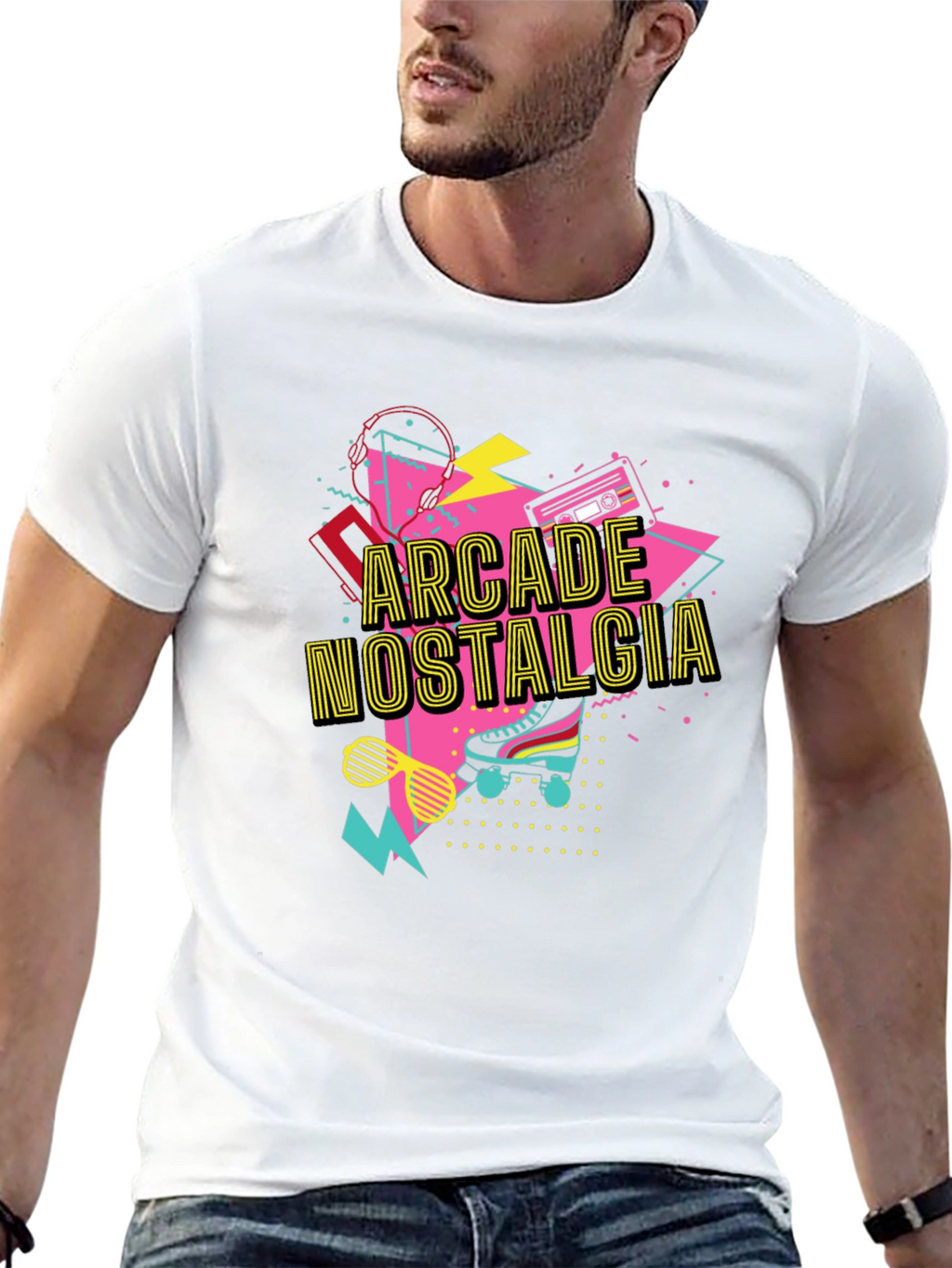 Arcade Nostalgia Graphic Tee - Retro 80s Style T-Shirt