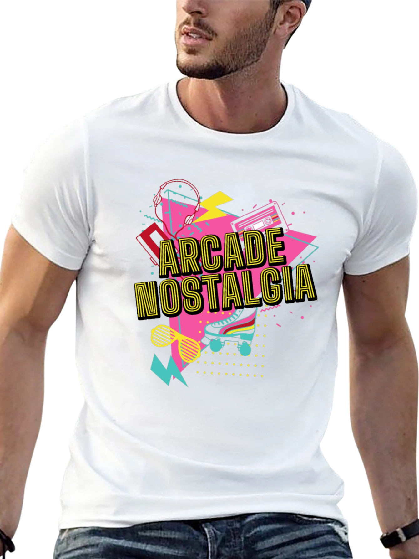 Arcade Nostalgia Graphic Tee - Retro 80s Style T-Shirt