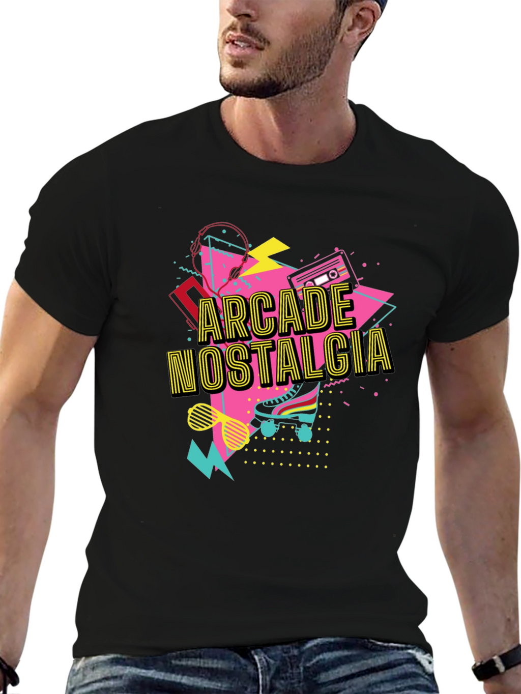Arcade Nostalgia Graphic Tee - Retro 80s Style T-Shirt