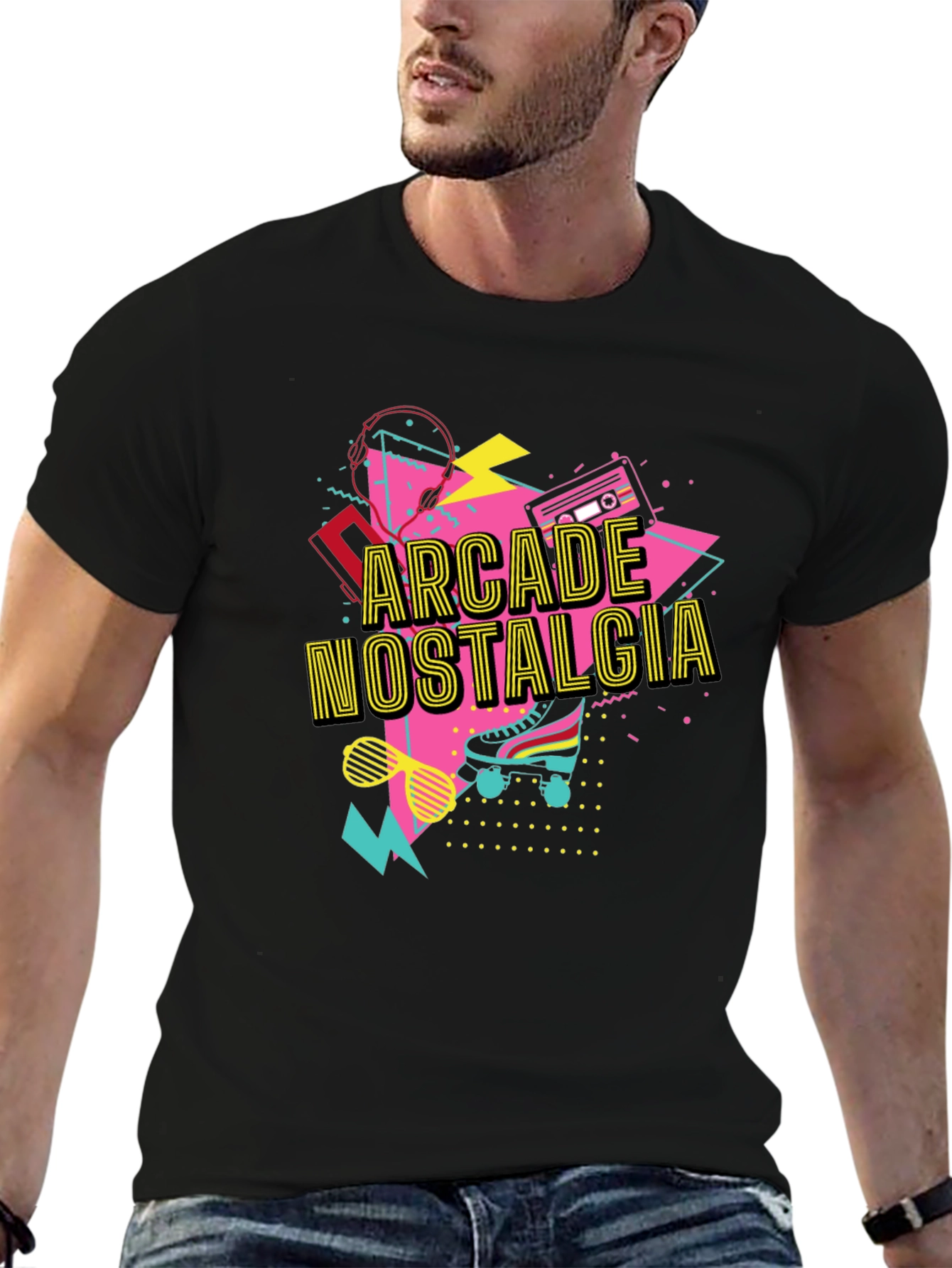 Arcade Nostalgia Graphic Tee - Retro 80s Style T-Shirt