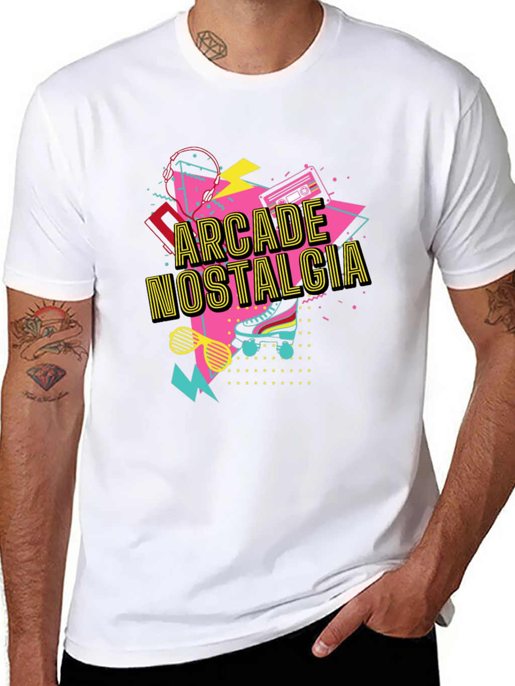 Arcade Nostalgia Graphic Tee - Retro 80s Style T-Shirt