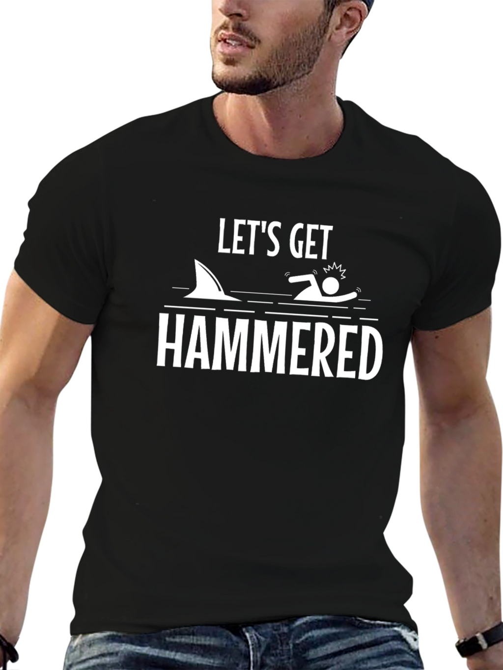 Lets Get Hammered T-Shirt Shark Humor Tee