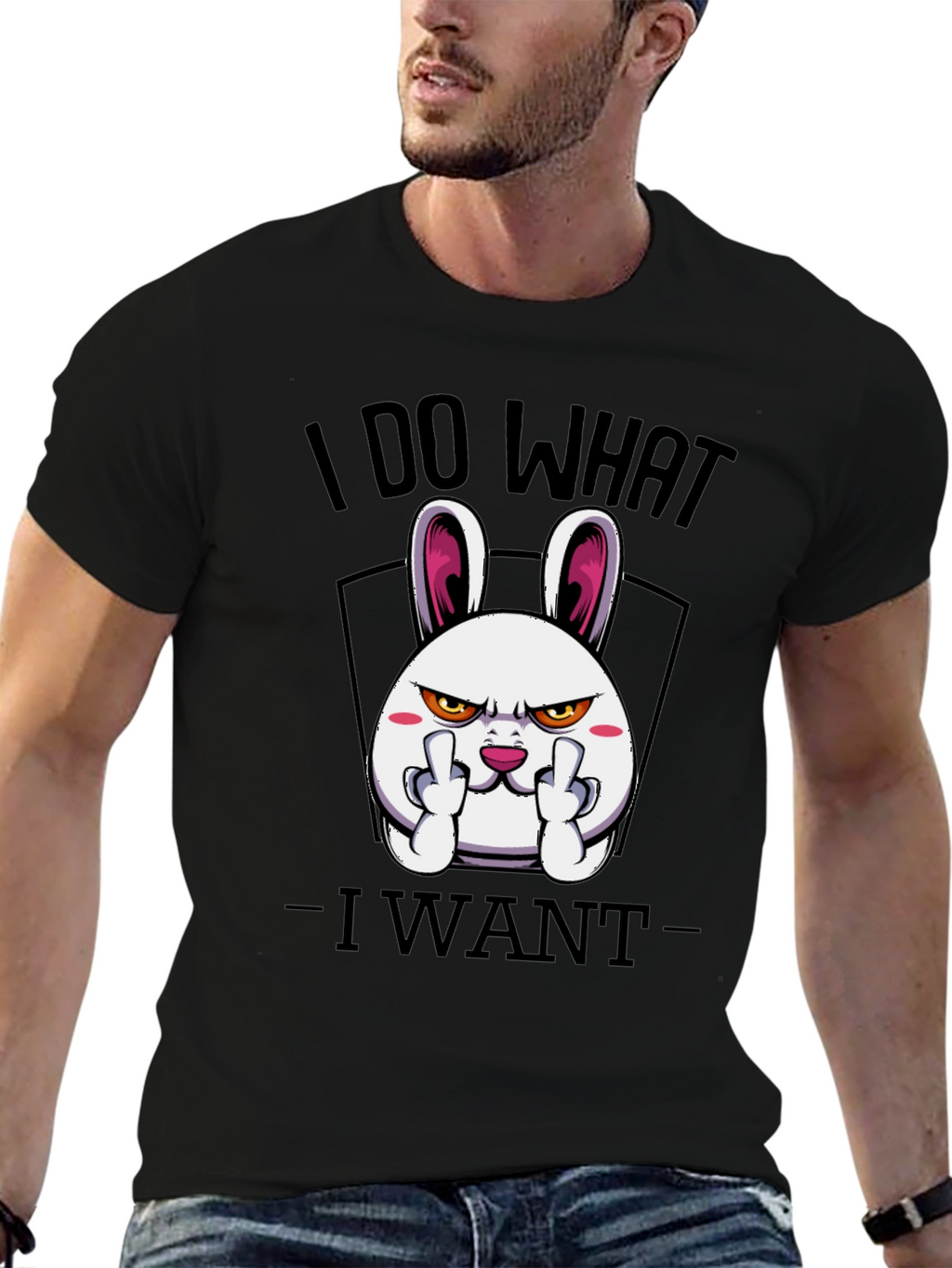I Do What I Want Funny Bunny Graphic Tee