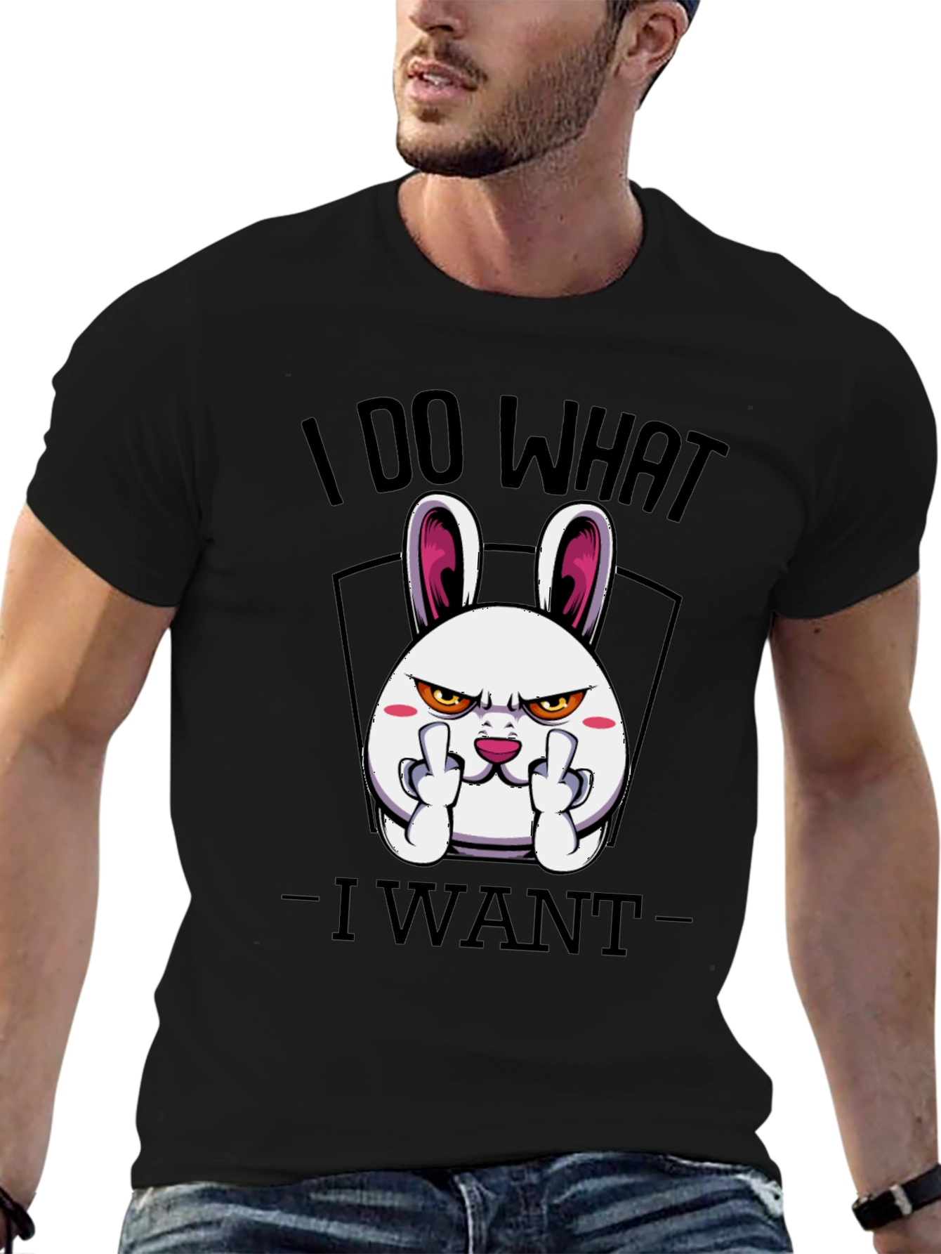 I Do What I Want Funny Bunny Graphic Tee