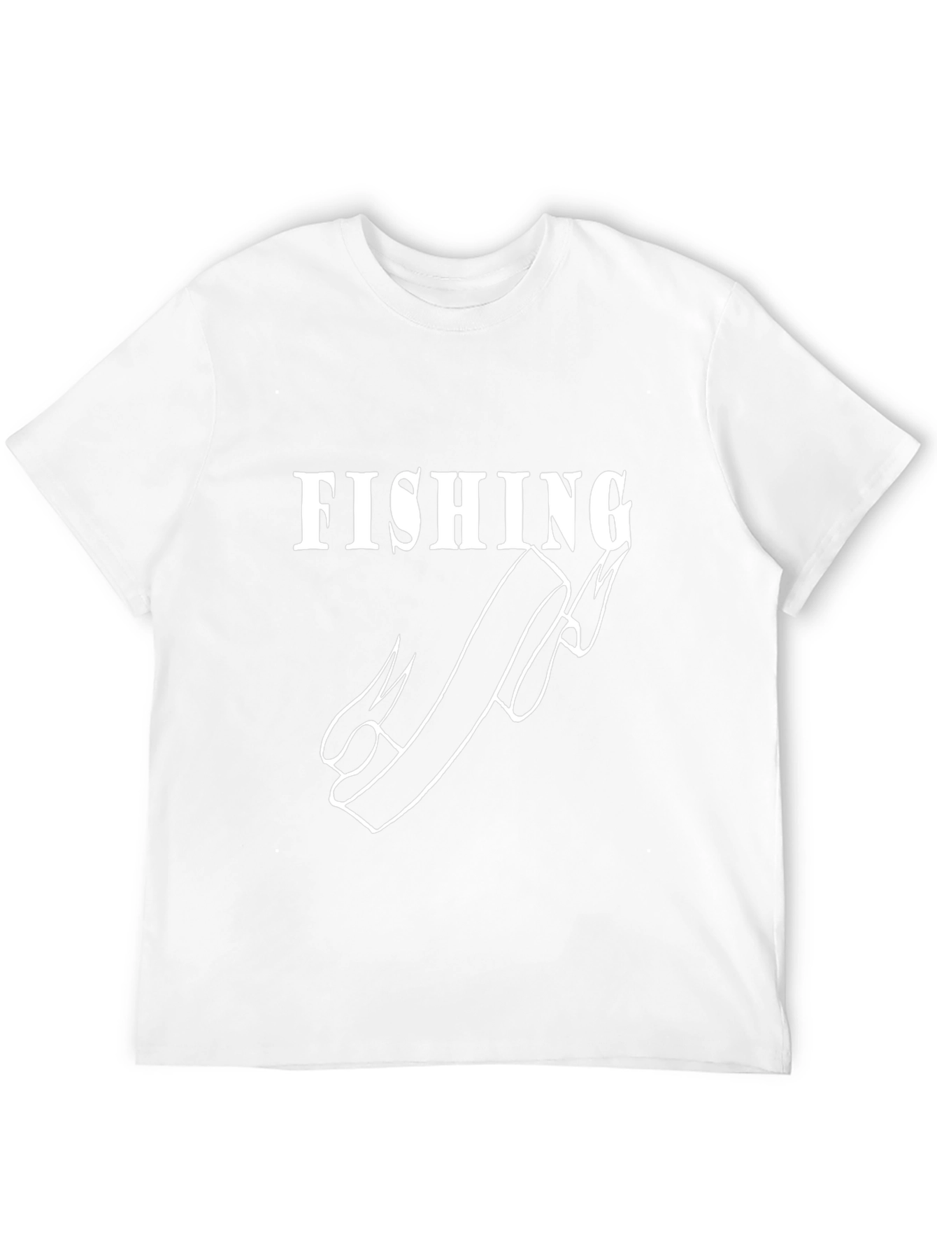 Fishing Hook Graphic Tee - Black Cotton Casual Shirt