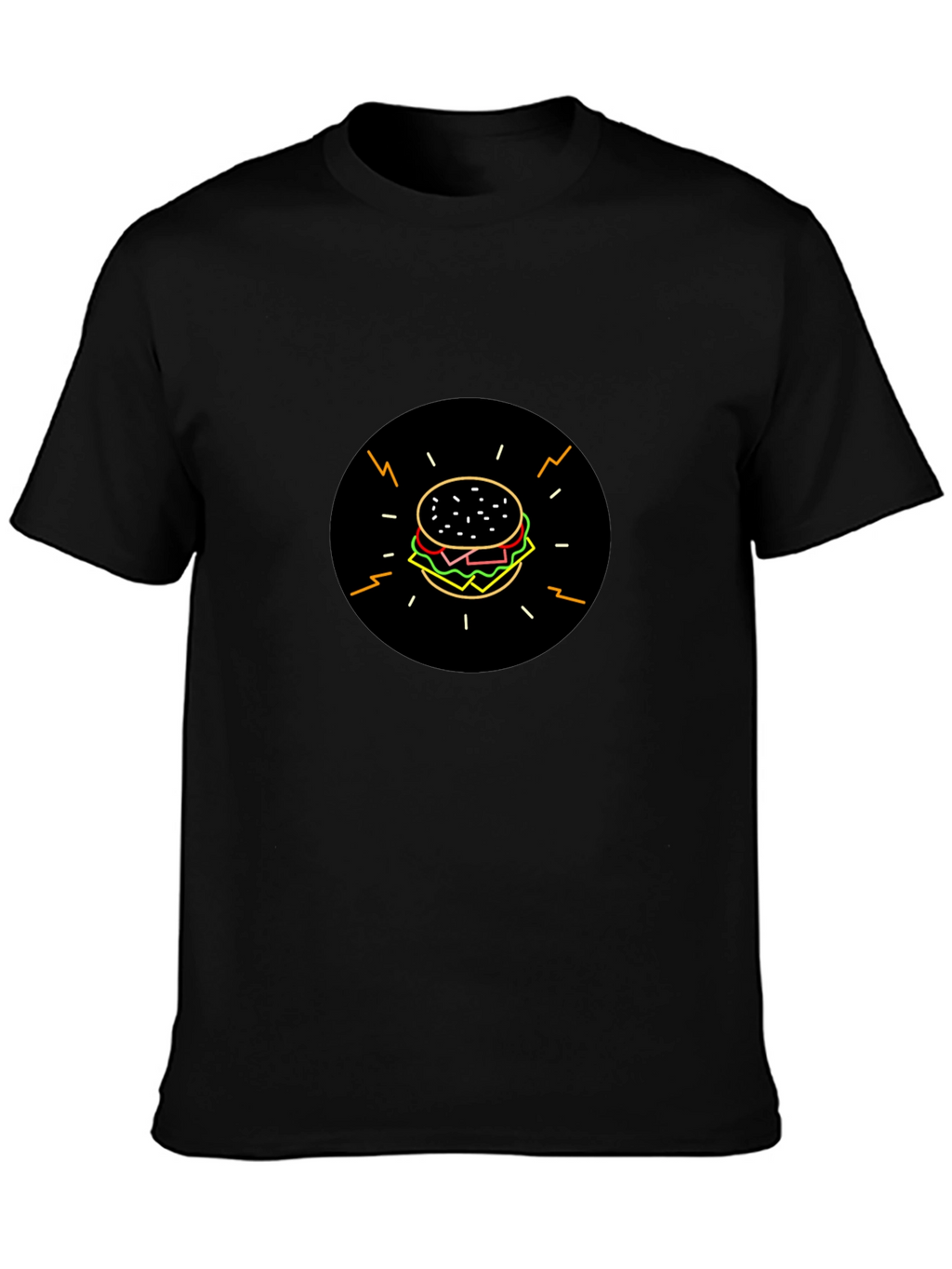 Burger Graphic Black T-Shirt - Stylish & Fun!
