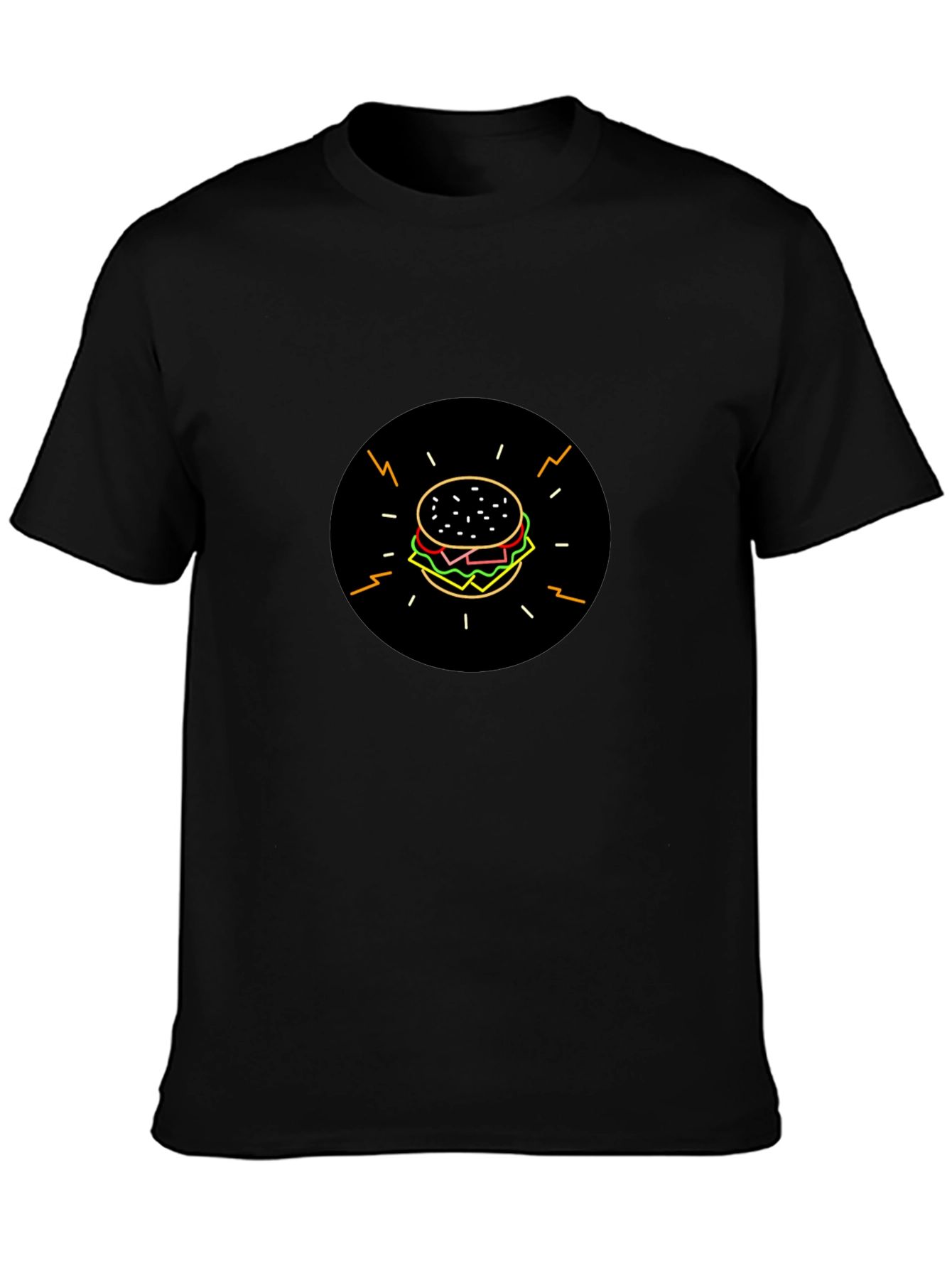 Burger Graphic Black T-Shirt - Stylish & Fun!