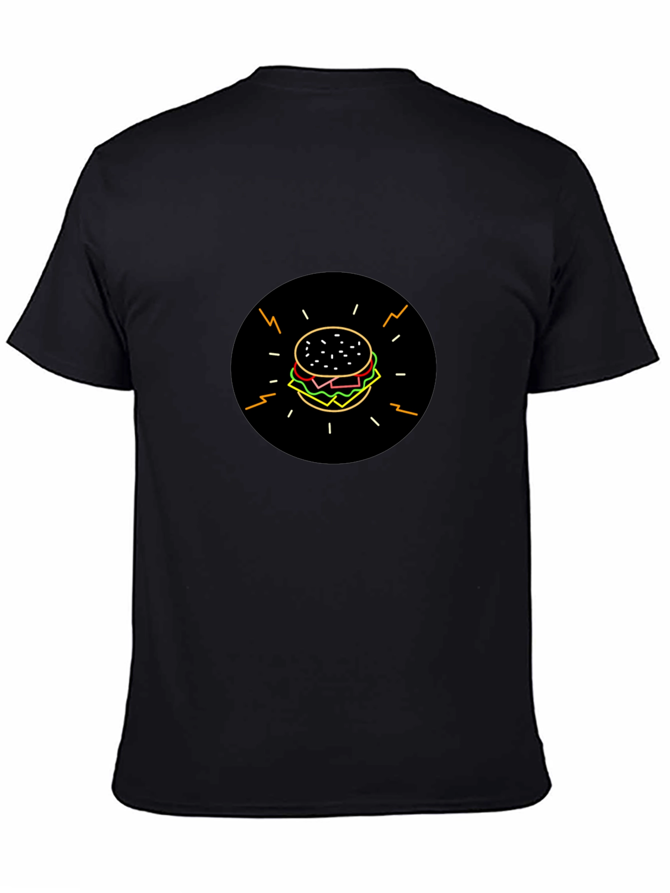 Burger Graphic Black T-Shirt - Stylish & Fun!