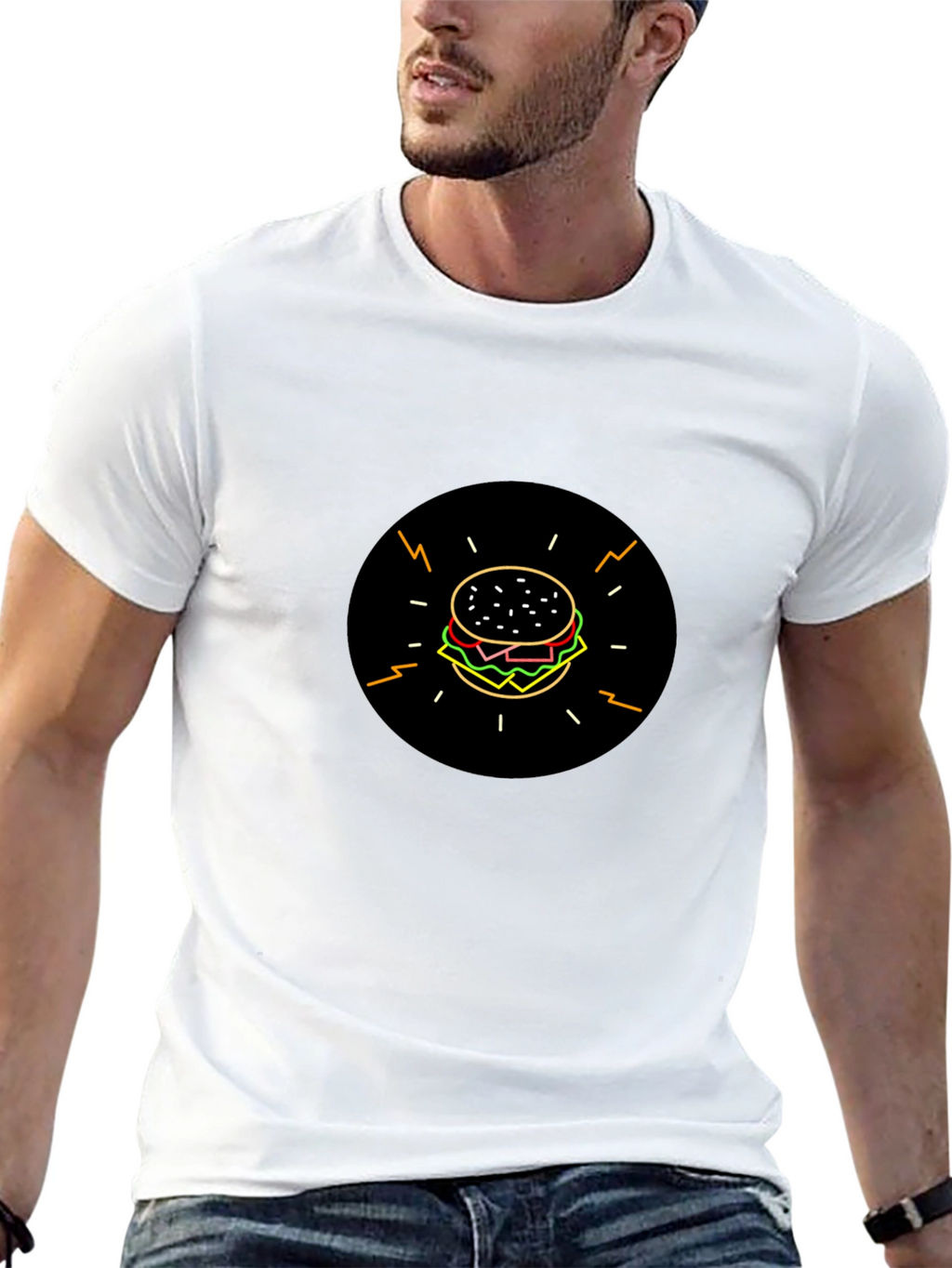 Burger Graphic Black T-Shirt - Stylish & Fun!