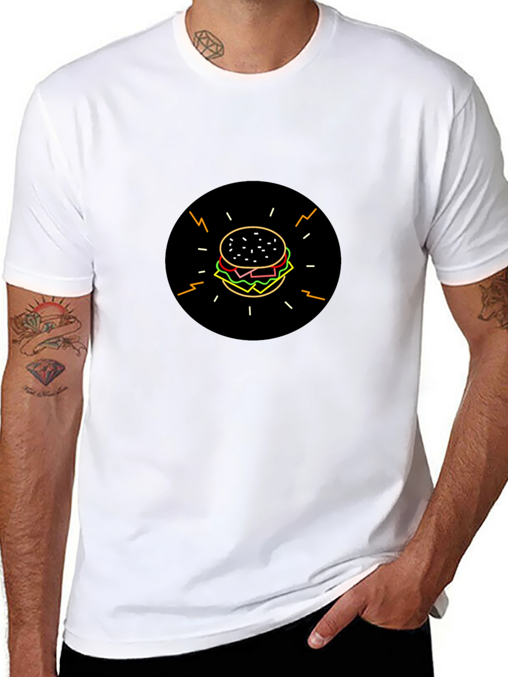 Burger Graphic Black T-Shirt - Stylish & Fun!