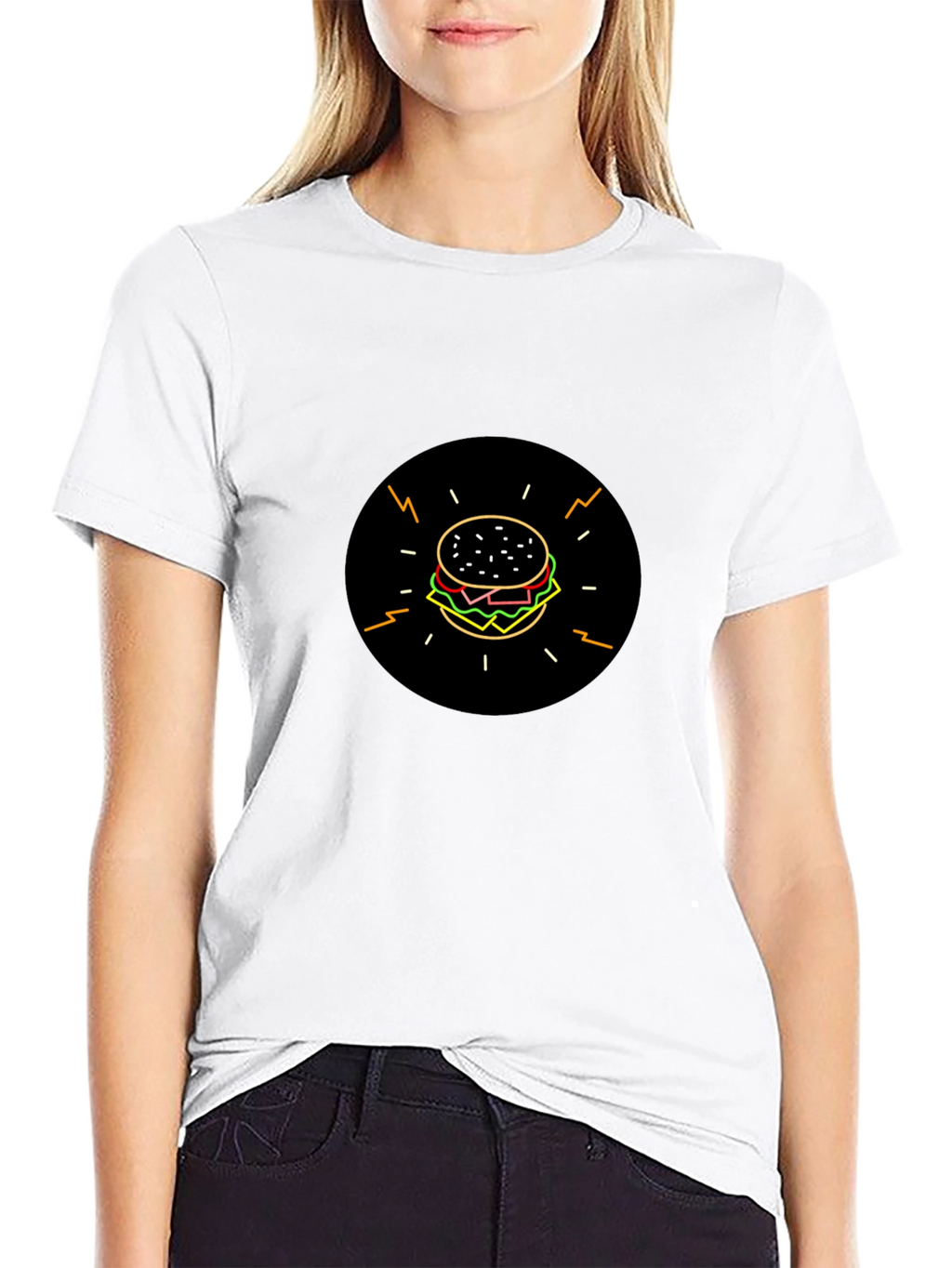 Burger Graphic Black T-Shirt - Stylish & Fun!