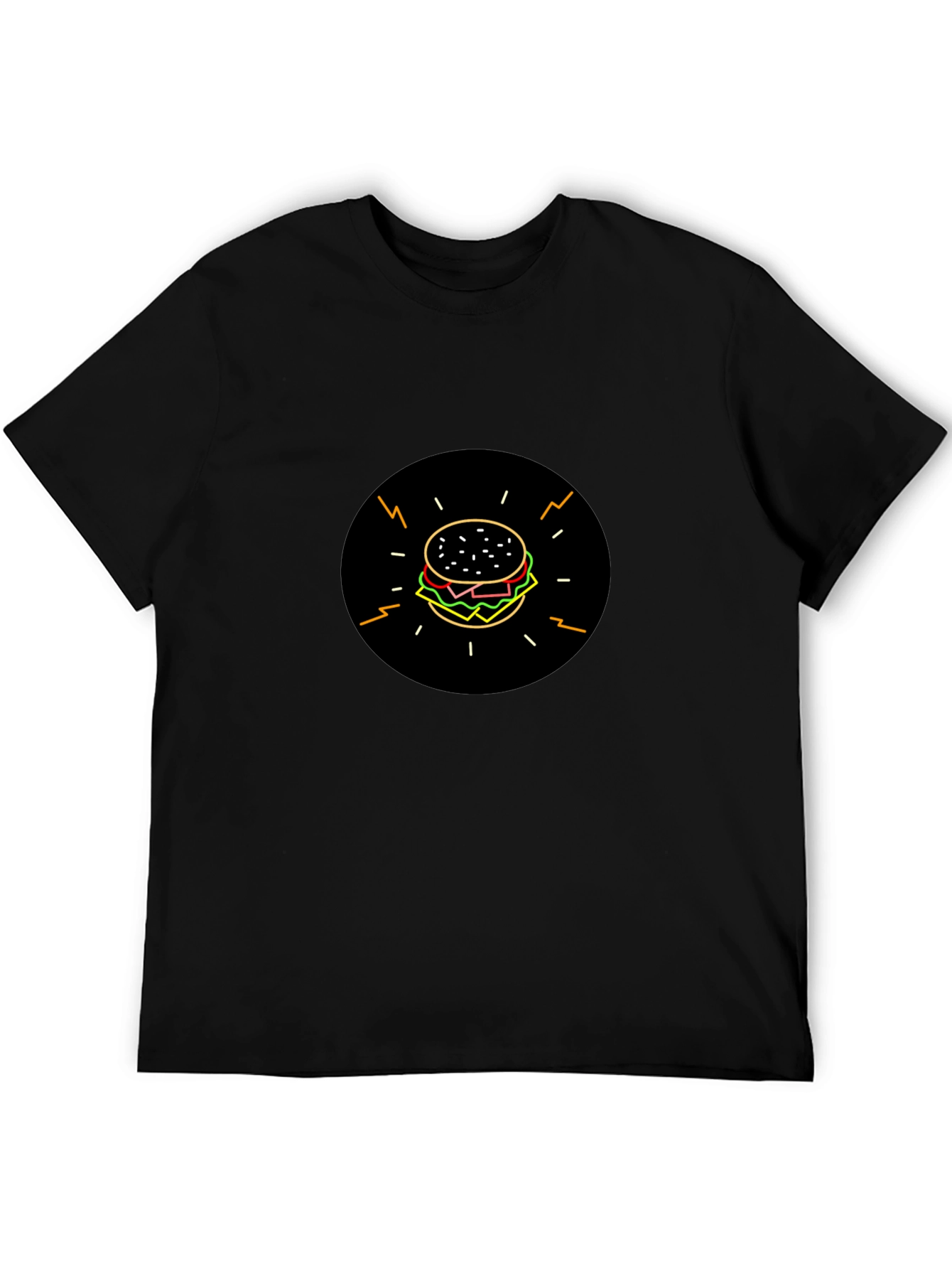 Burger Graphic Black T-Shirt - Stylish & Fun!