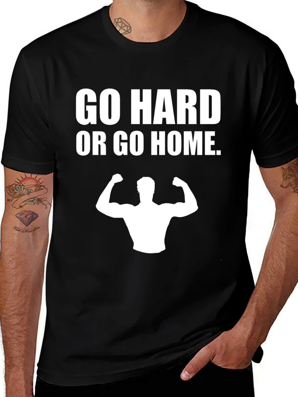 Go Hard or Go Home Black Graphic Tee