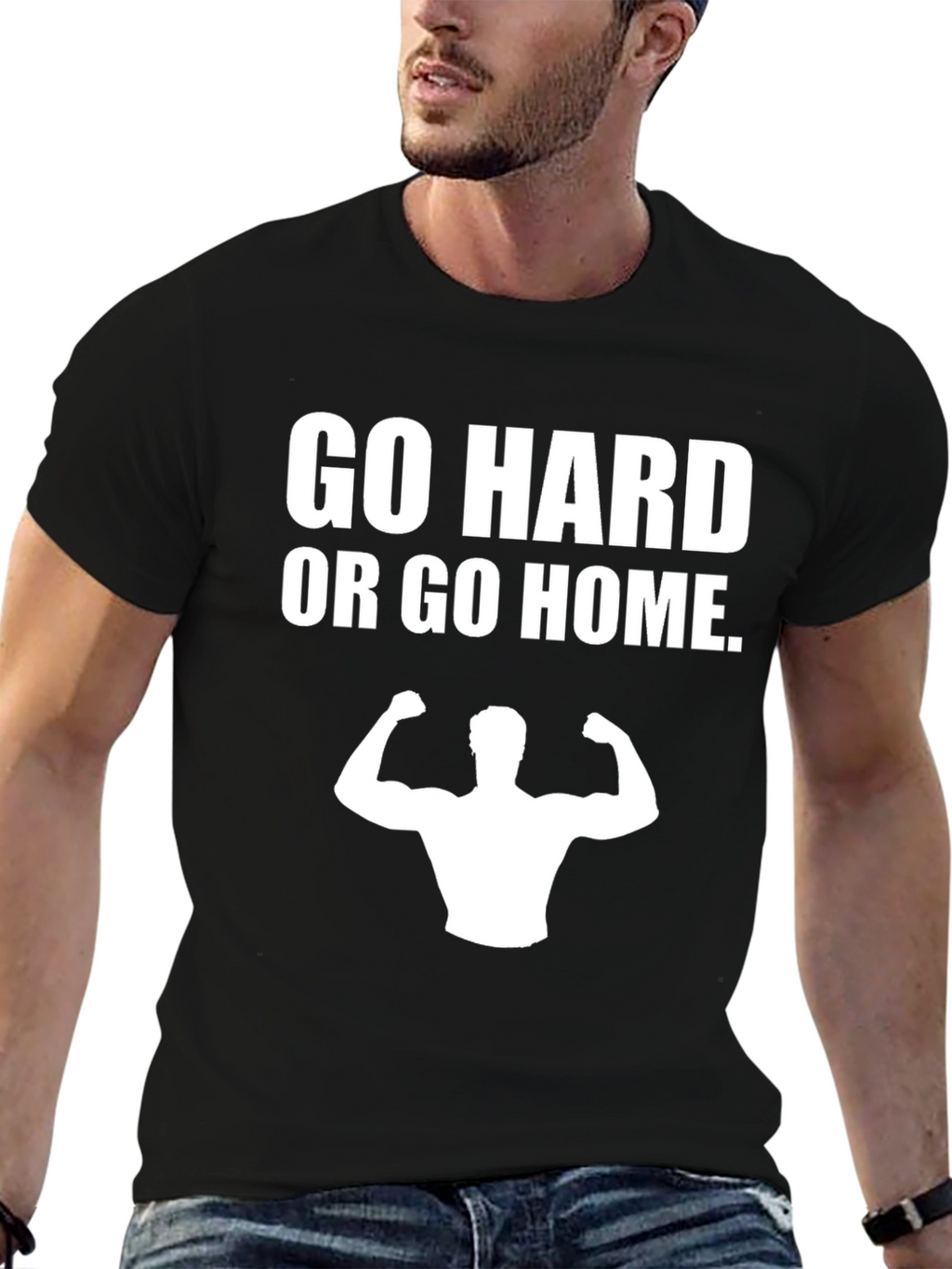 Go Hard or Go Home Black Graphic Tee