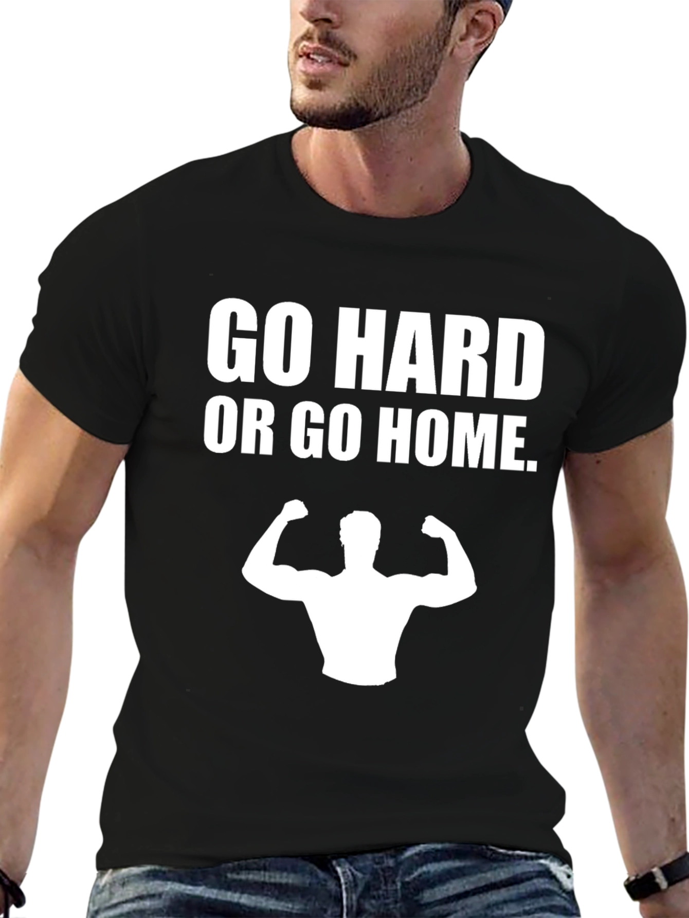 Go Hard or Go Home Black Graphic Tee
