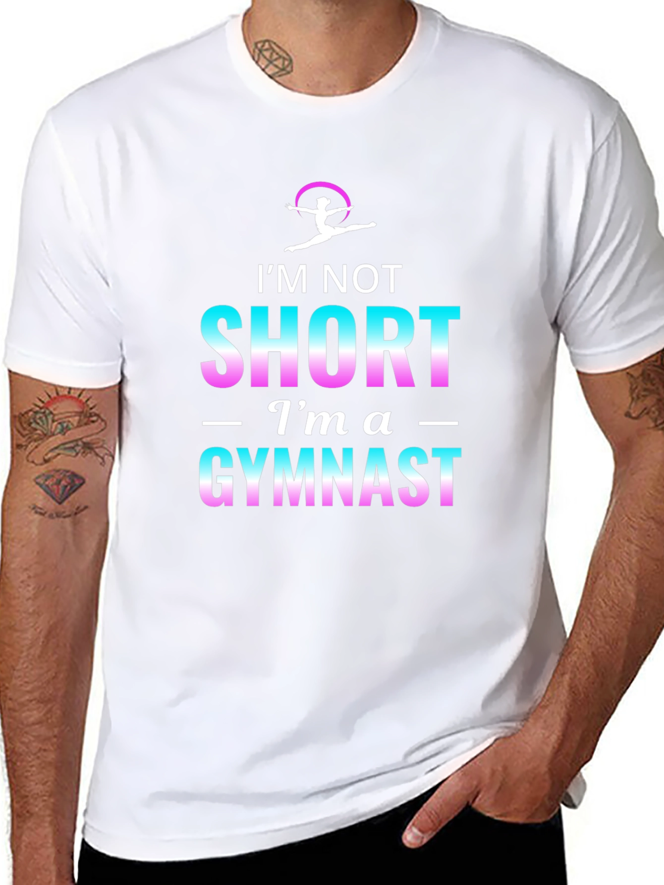Im Not Short Im A Gymnast Black T-Shirt