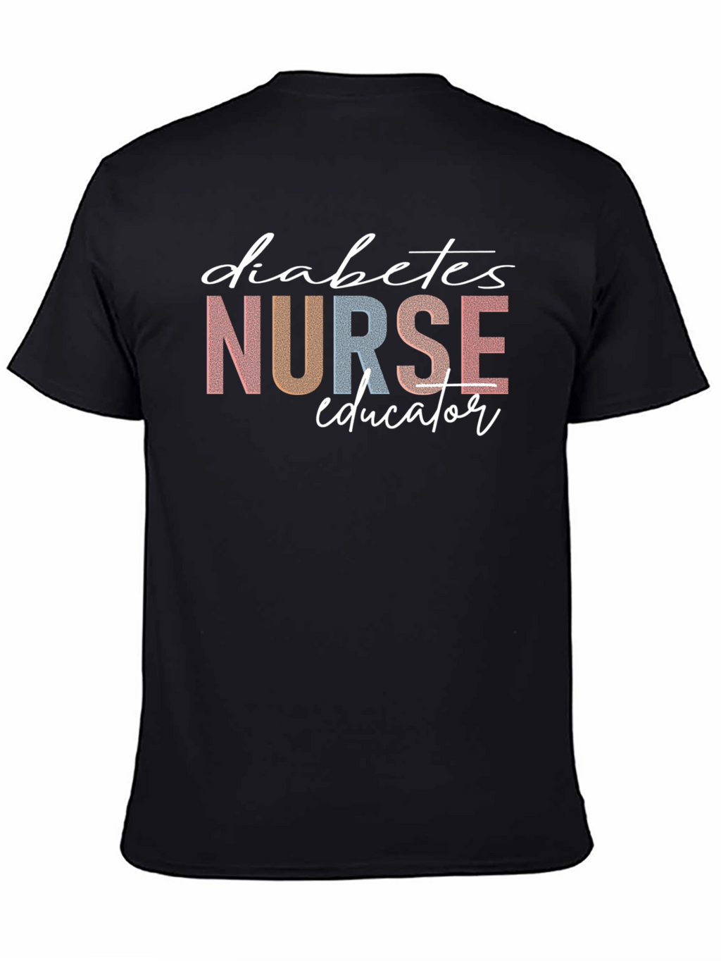 Diabetes Nurse Educator T-Shirt - Black Cotton Tee