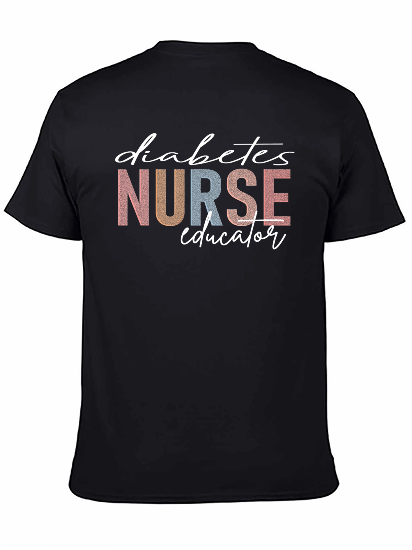 Diabetes Nurse Educator T-Shirt - Black Cotton Tee