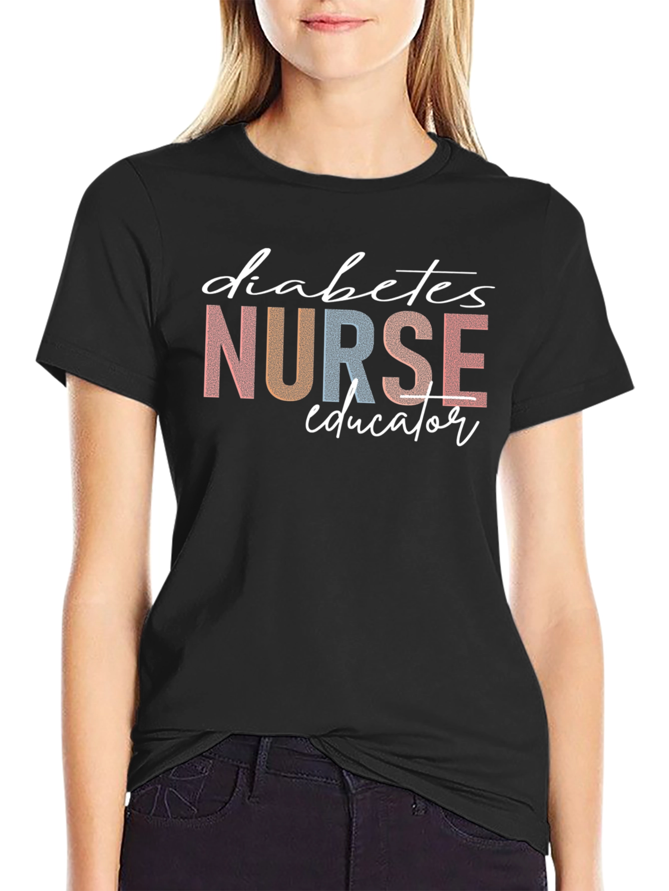 Diabetes Nurse Educator T-Shirt - Black Cotton Tee