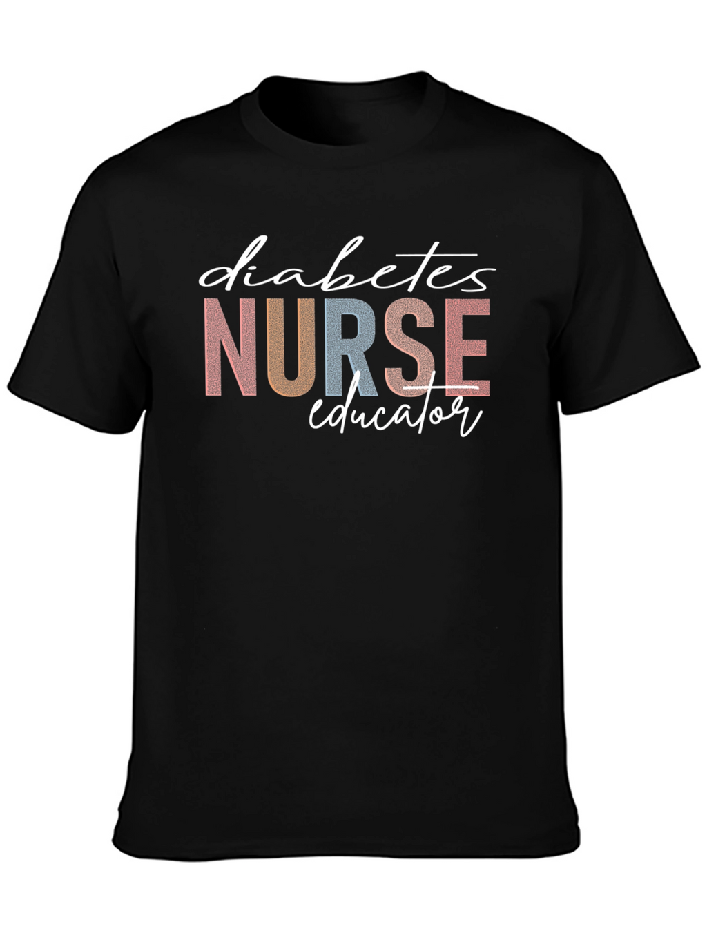 Diabetes Nurse Educator T-Shirt - Black Cotton Tee