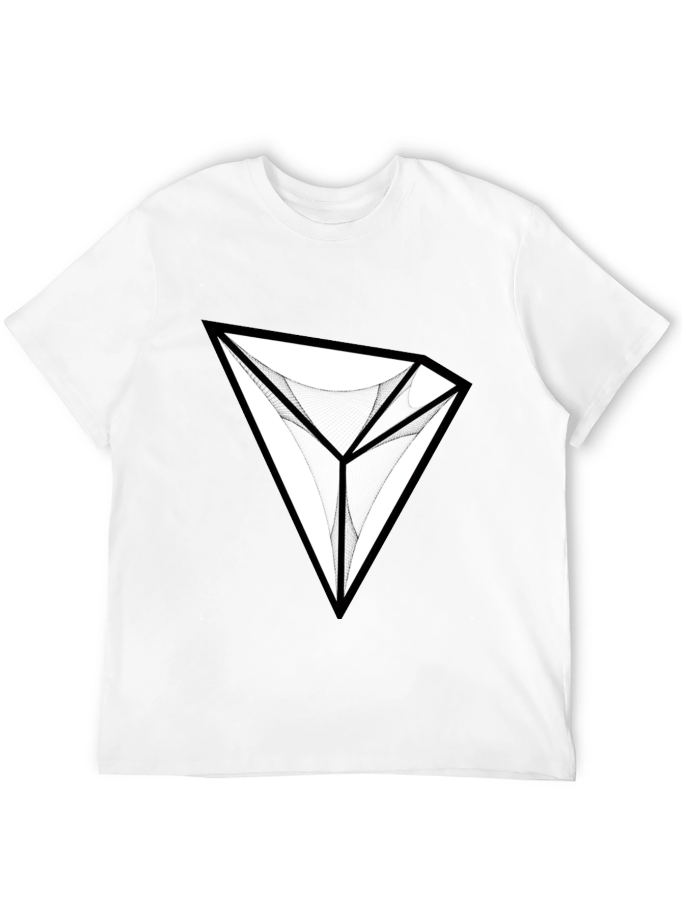 Geometric Diamond Graphic Black T-Shirt