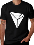 Geometric Diamond Graphic Black T-Shirt